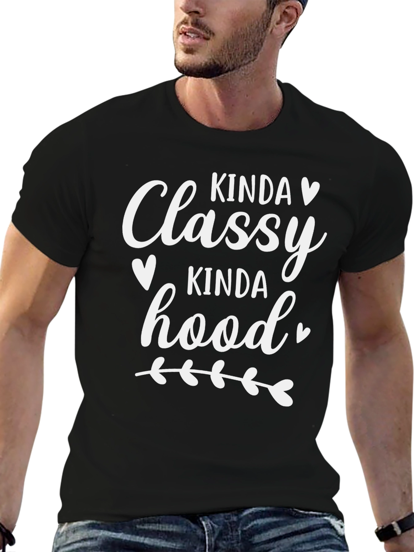 Black Kinda Classy Kinda Hood T-Shirt, Funny Tee view 6