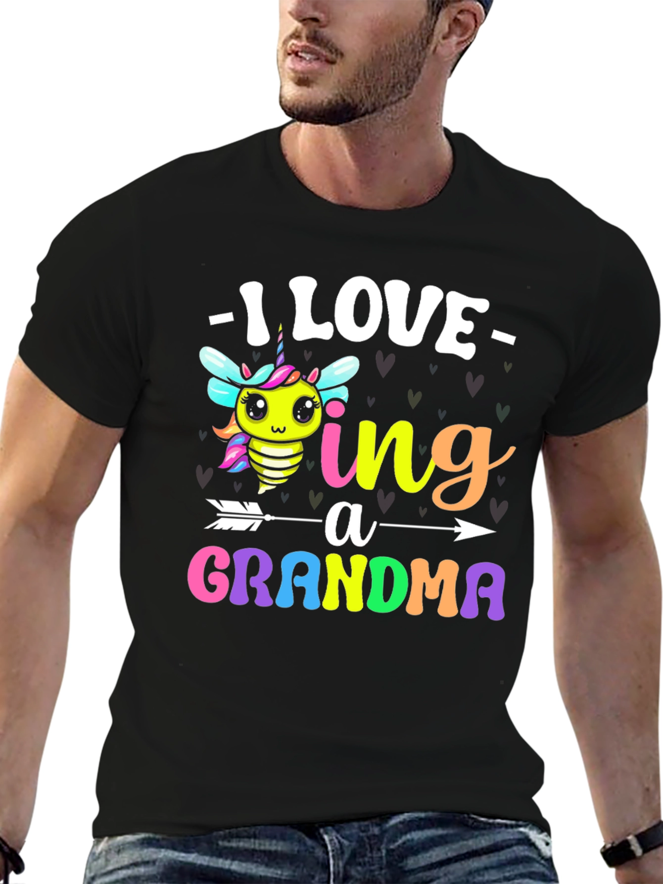 Black I Love Being a Grandma T-Shirt view 6