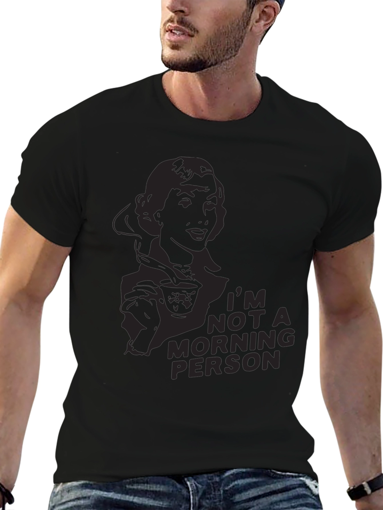 Black I'm Not A Morning Person Graphic T-Shirt view 6