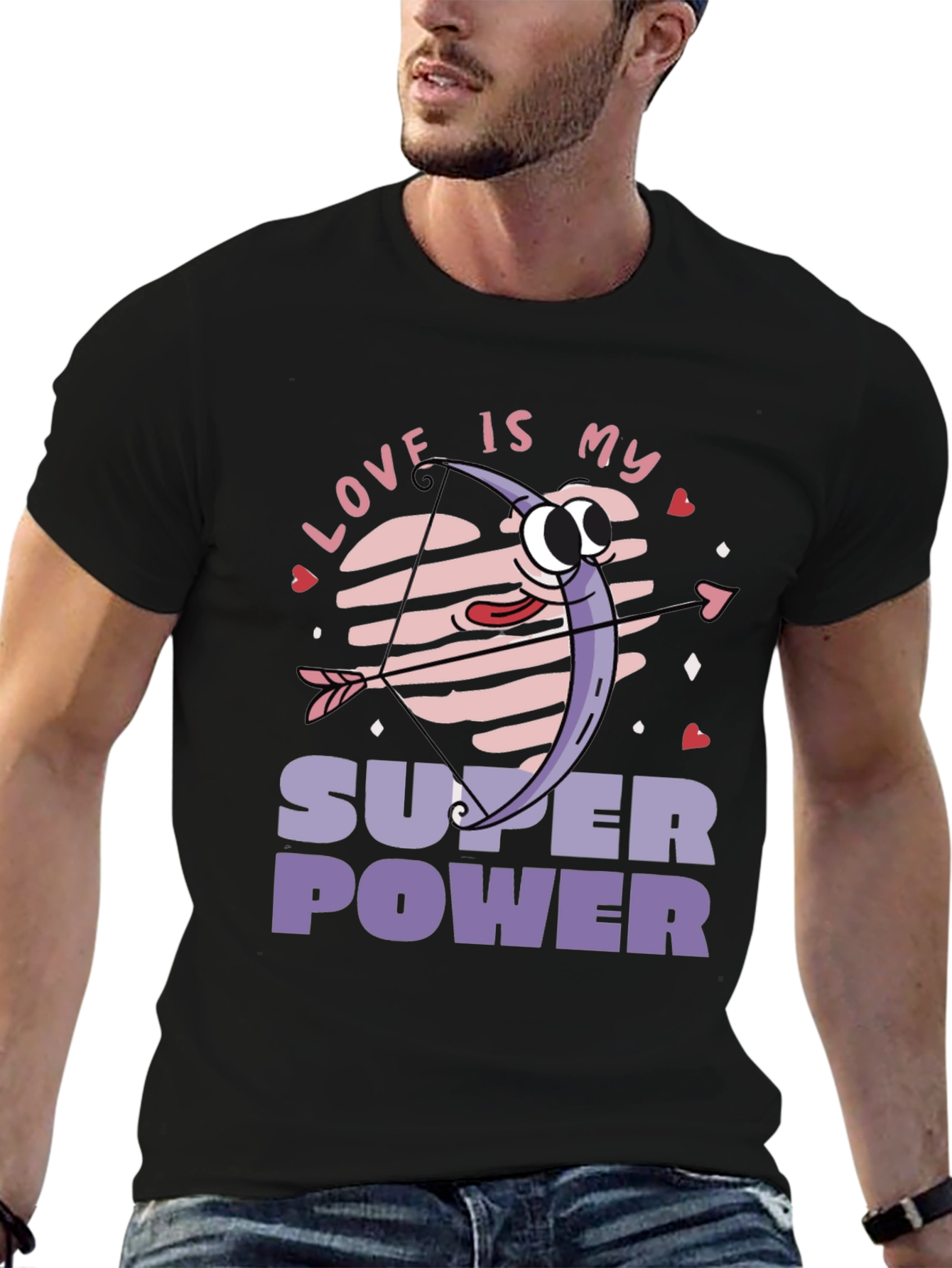 Black Love is My Superpower Graphic T-Shirt view 6