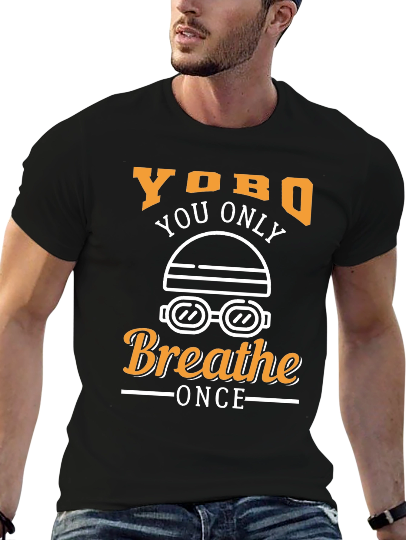 Black Yobo You Only Breathe Once Black T-Shirt view 6
