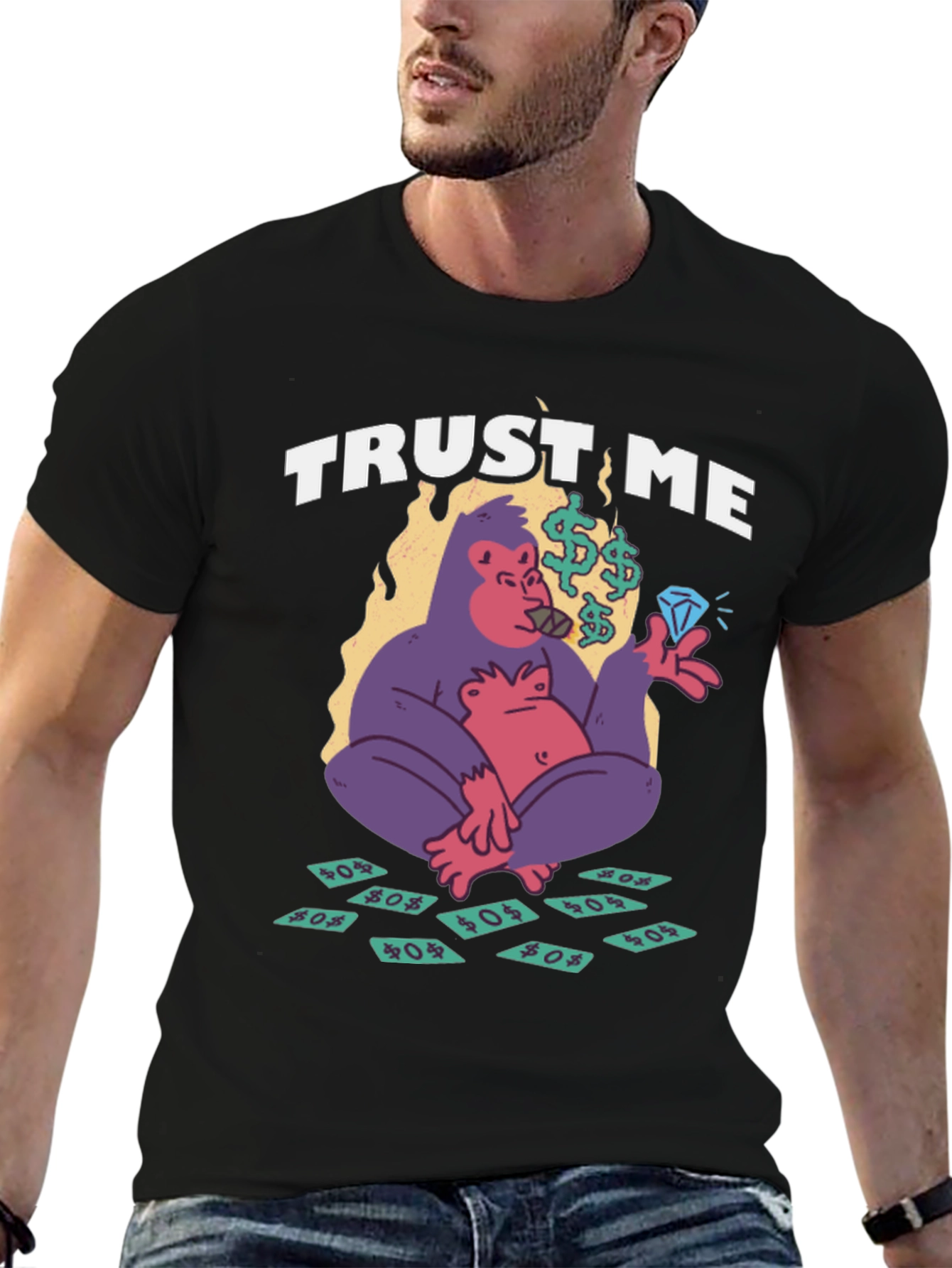 Black Trust Me Gorilla Graphic Tee view 6
