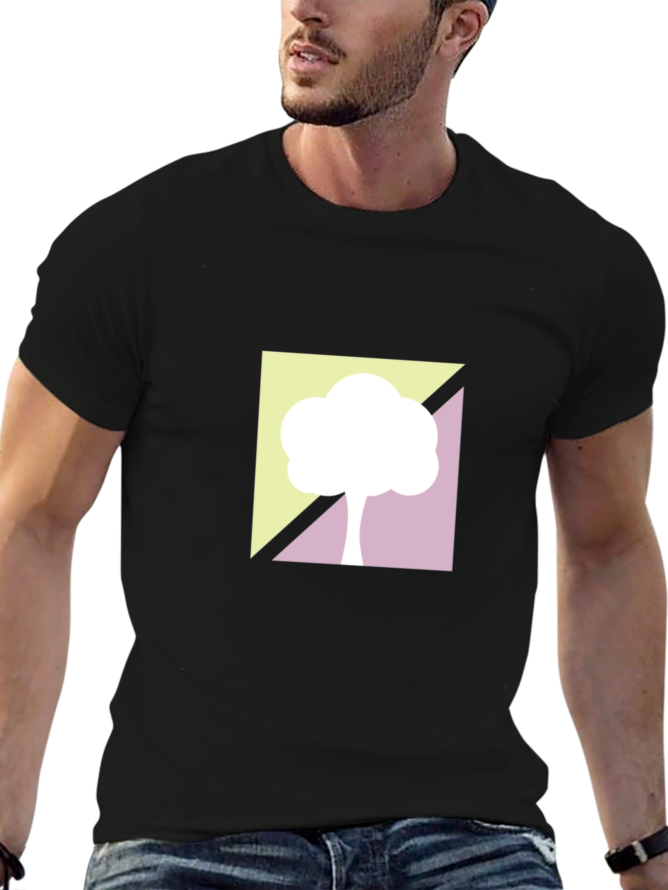 Black Abstract Tree Graphic Tee - Modern Style view 6