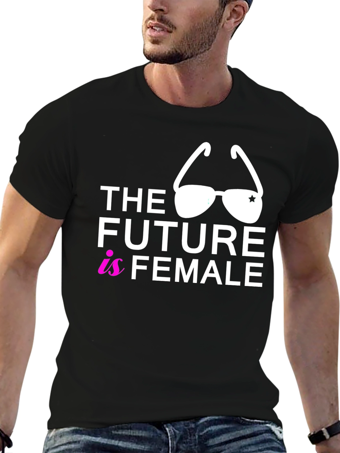 Black The Future is Female Graphic Tee - Black view 6