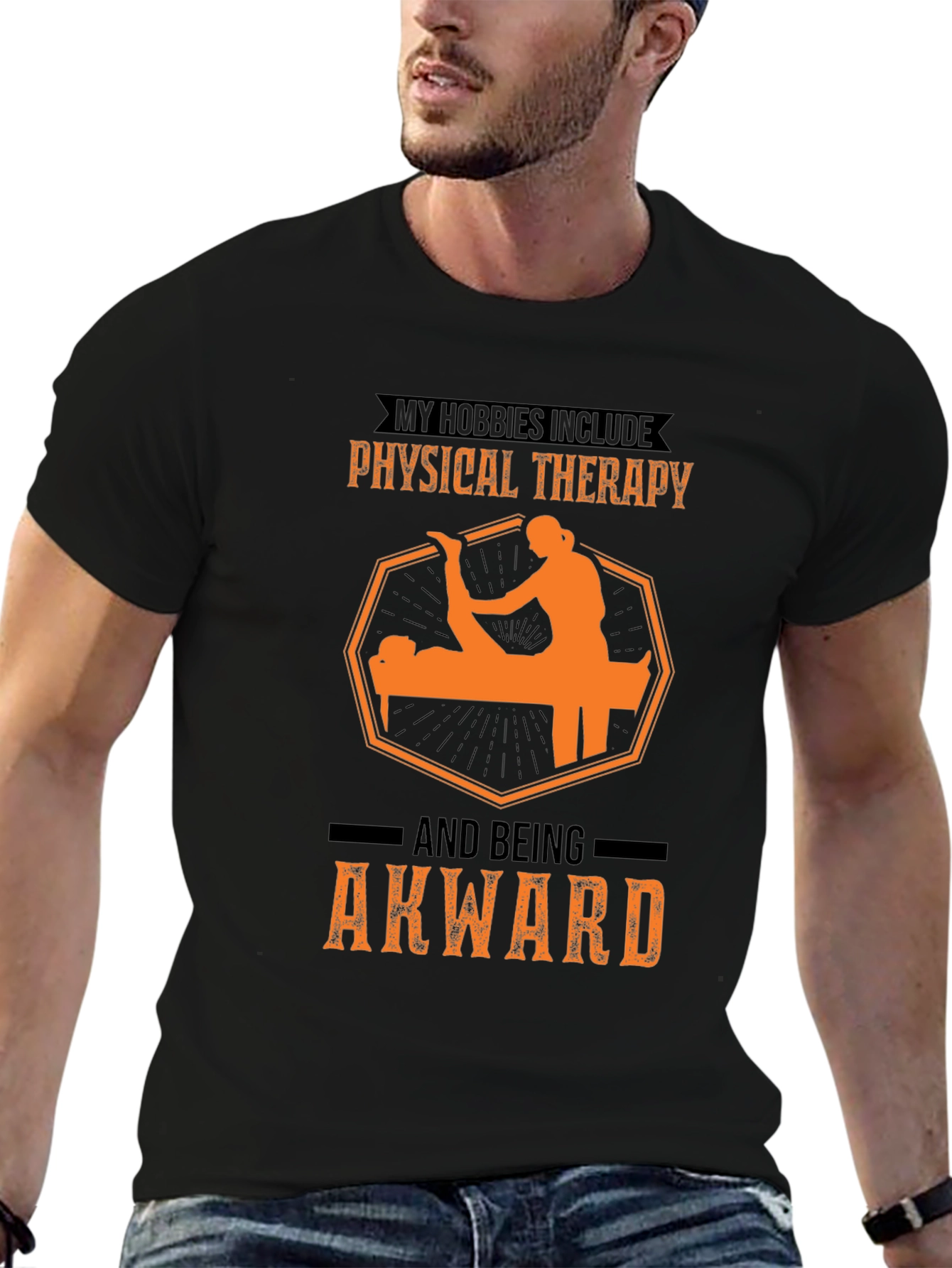 Black Physical Therapy & Awkward T-Shirt view 6