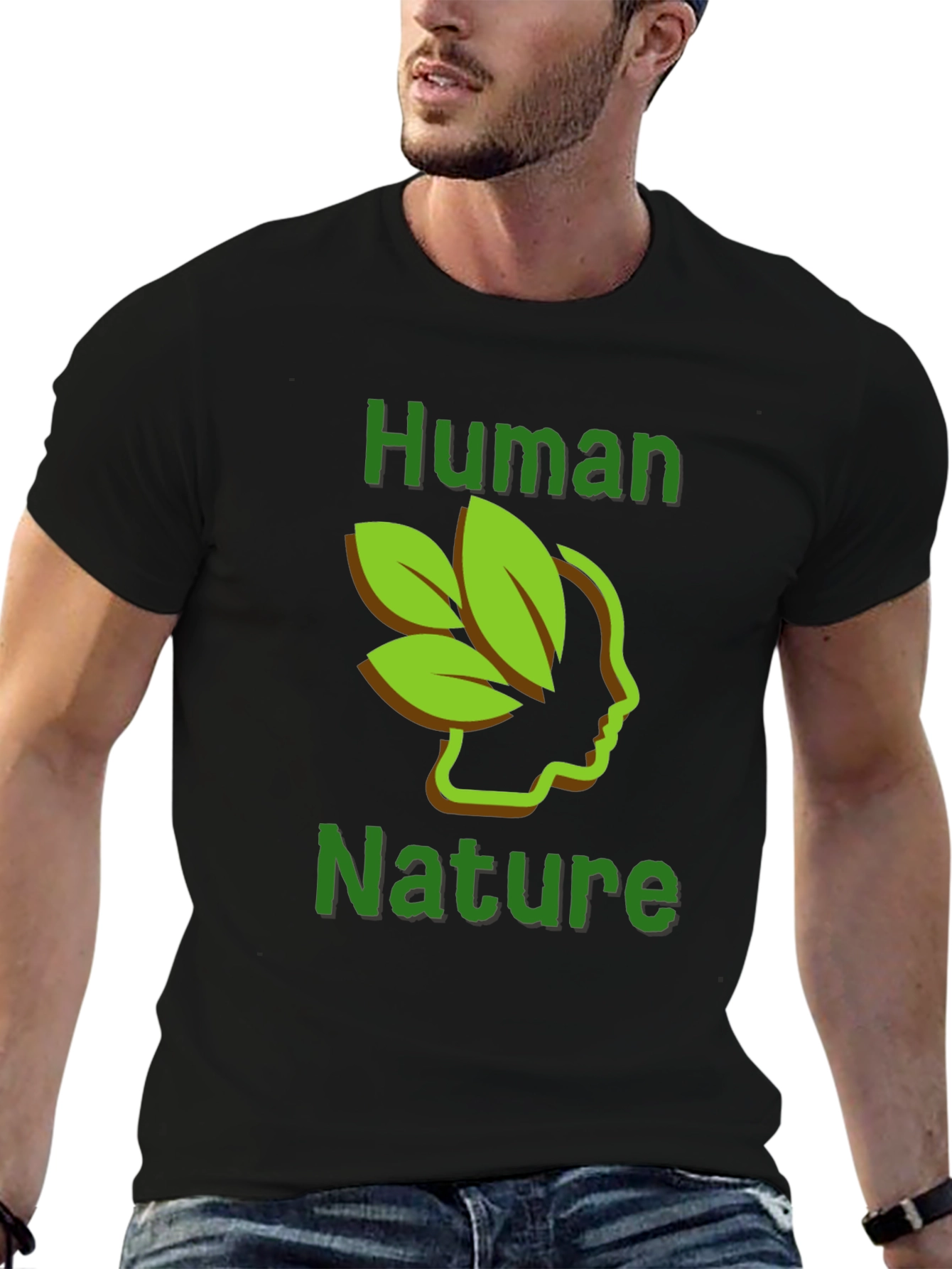 Black Human Nature Graphic Tee - Black view 6
