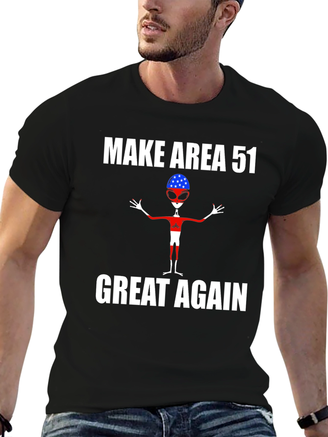 Black Make Area 51 Great Again T-Shirt view 6