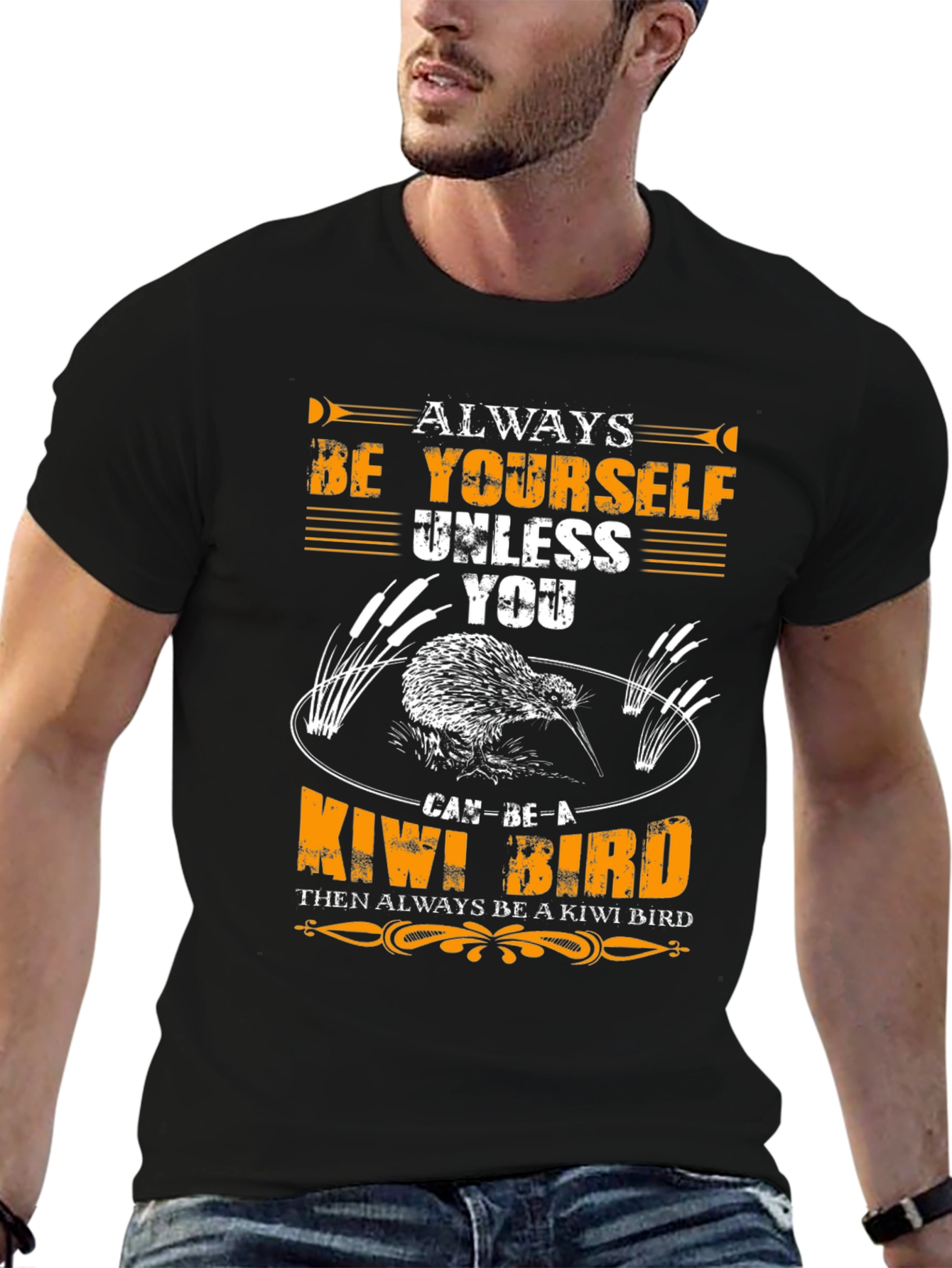 Black Always Be Yourself Kiwi Bird Graphic Tee view 6