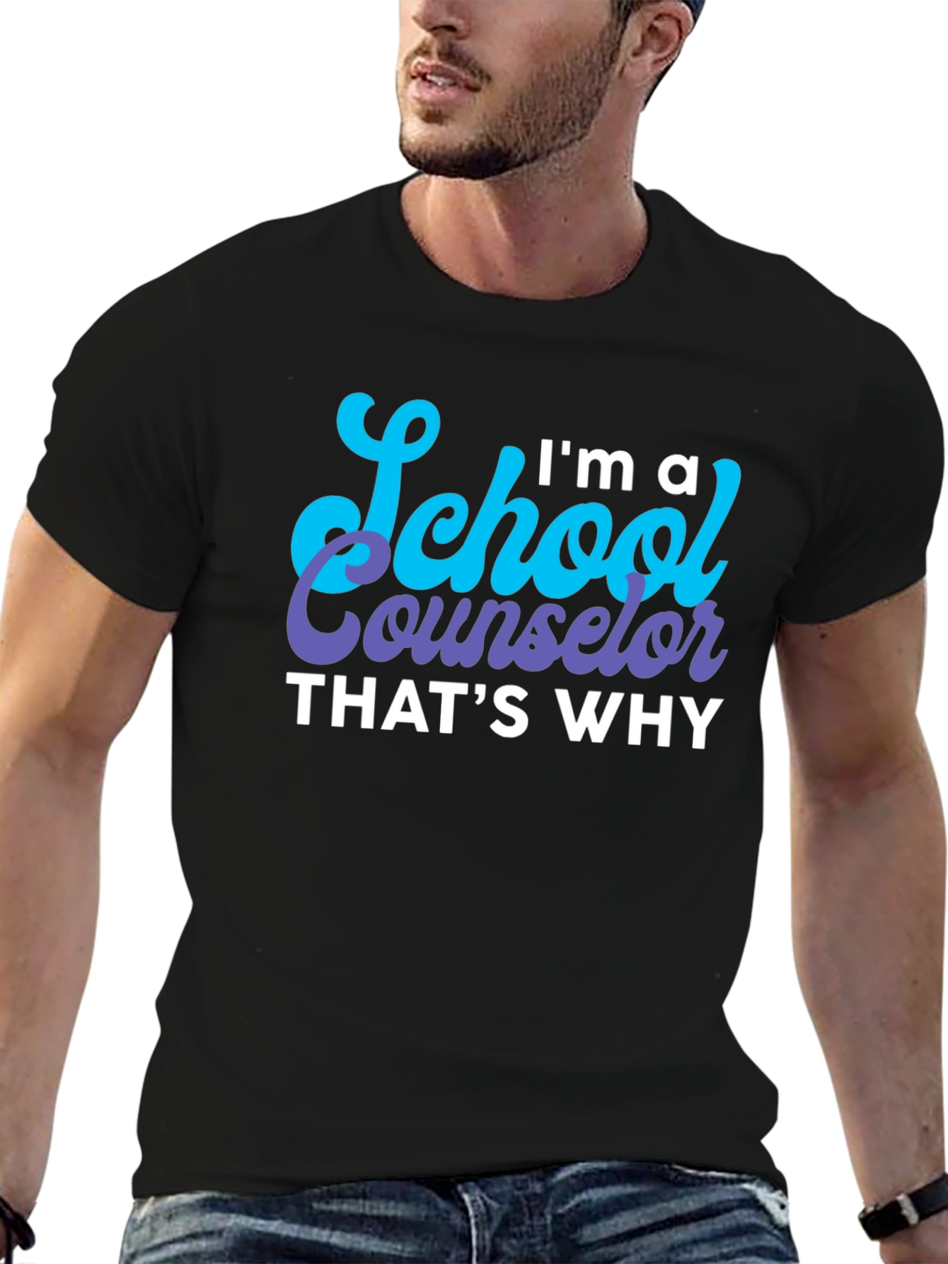 Black I'm a School Counselor T-Shirt Funny Counselor Tee view 6