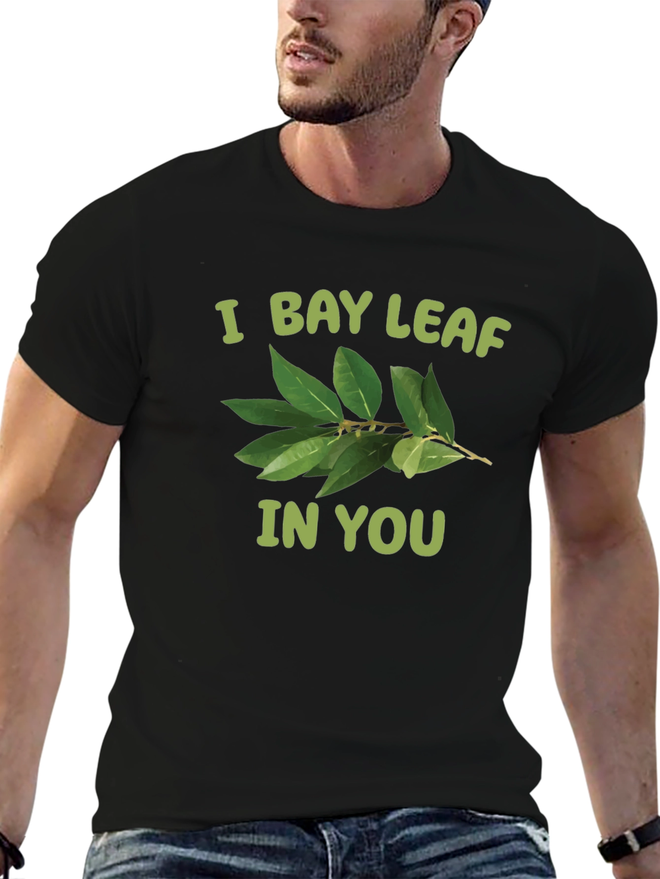 Black I Bay Leaf In You T-Shirt view 6