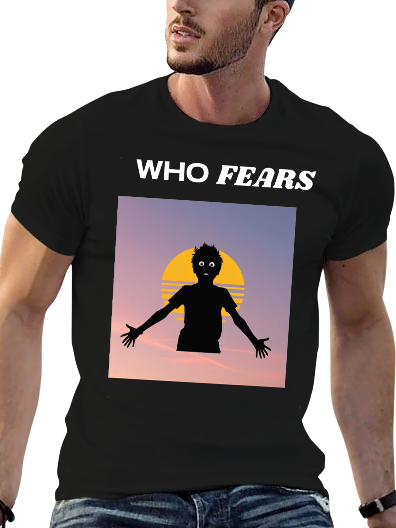 Black Who Fears T-Shirt, Graphic Tee, Cotton Blend view 6