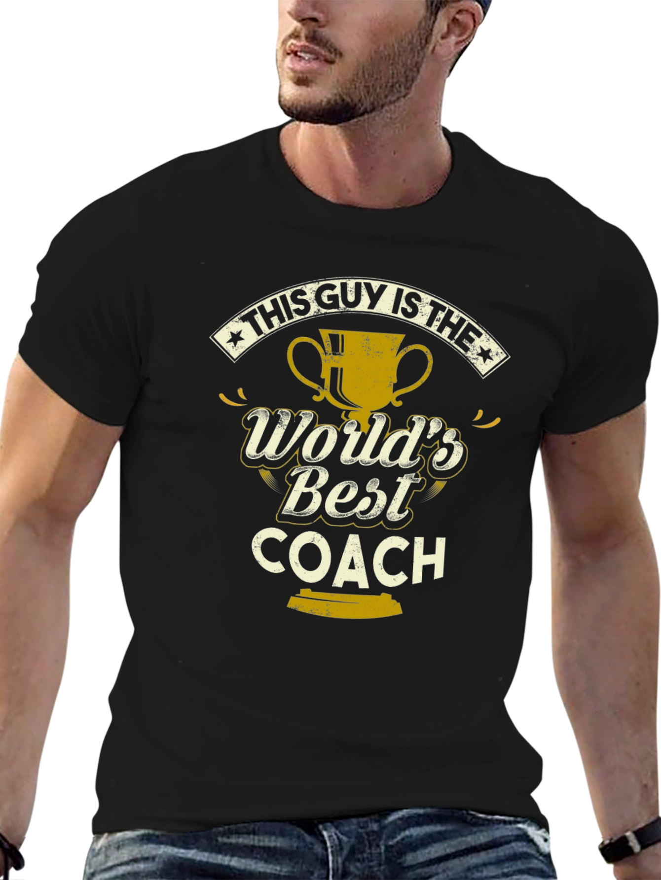 Black World's Best Coach T-Shirt: Funny Gift for Coaches view 6