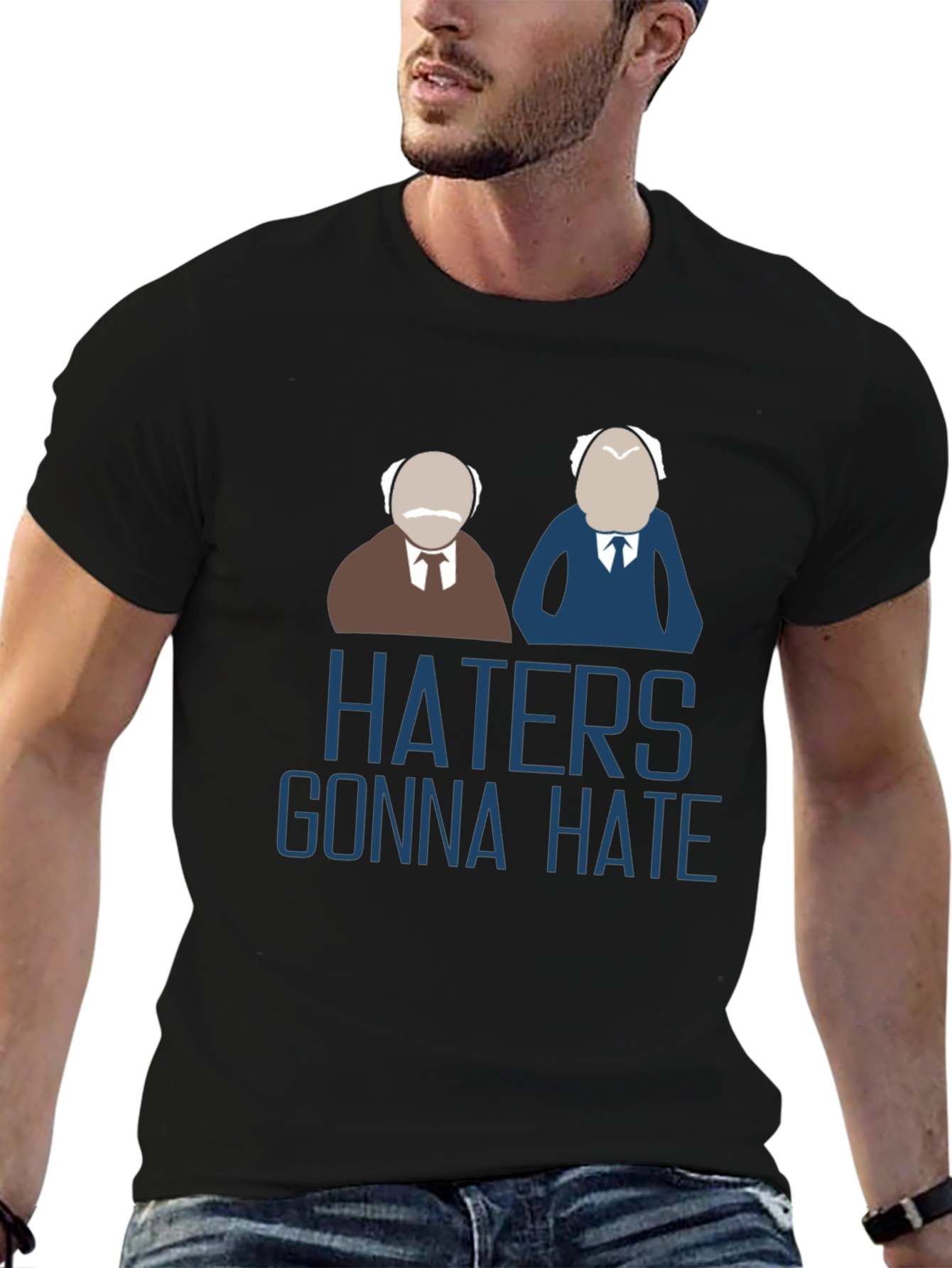 Black Haters Gonna Hate Black T-Shirt view 6