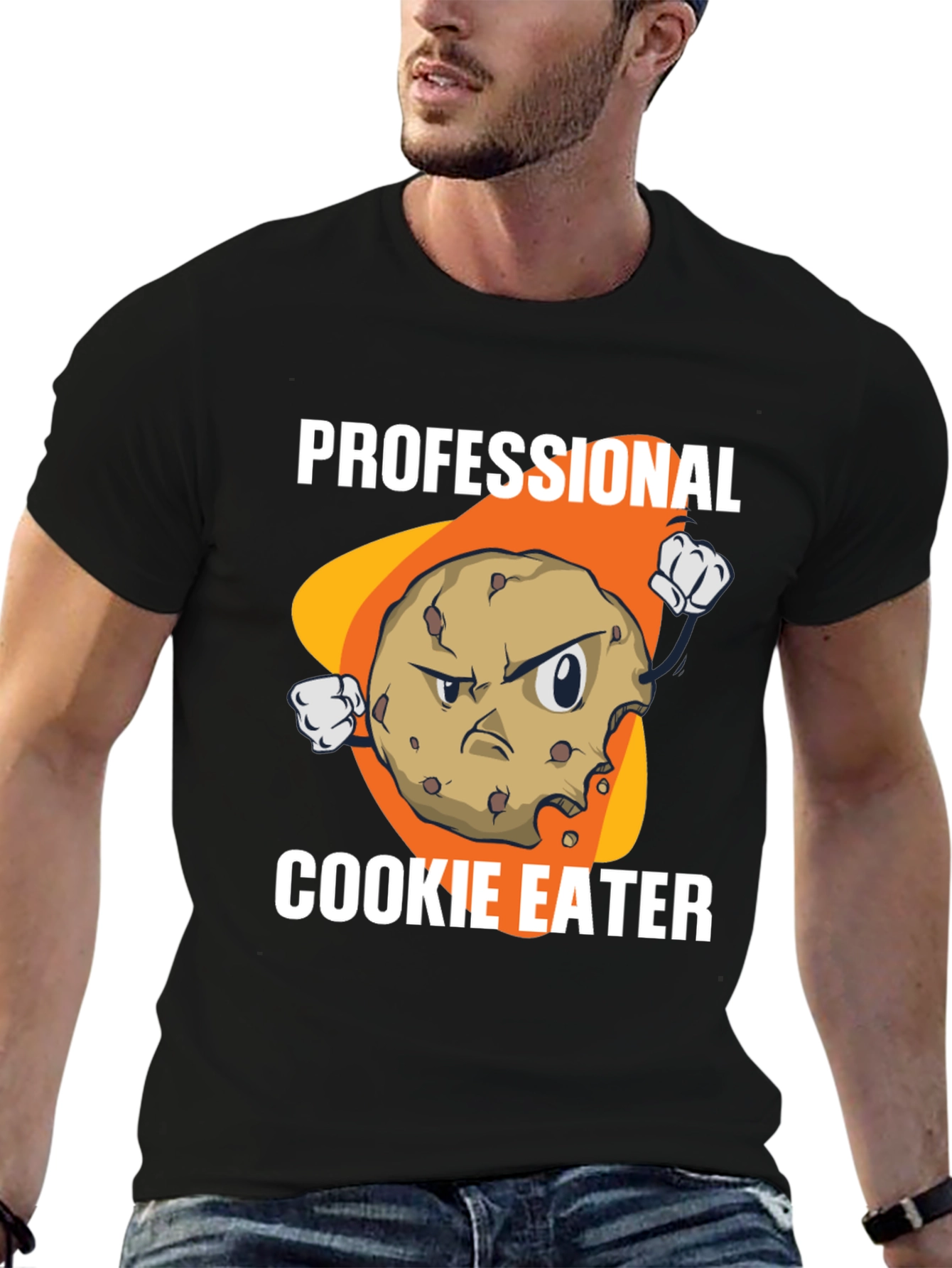 Black Professional Cookie Eater T-Shirt view 6
