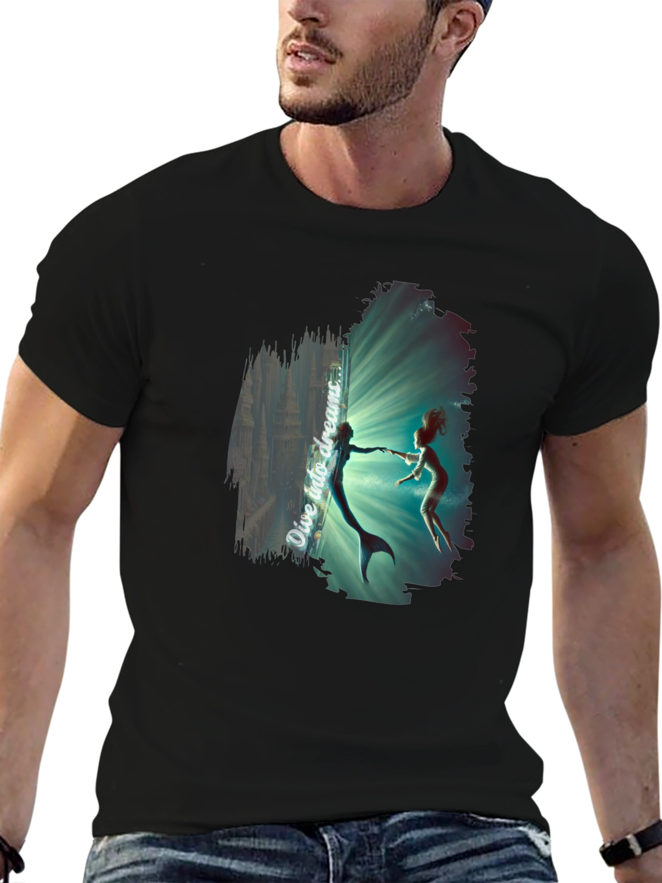 Black Dive Into Dreams Black T-Shirt view 6