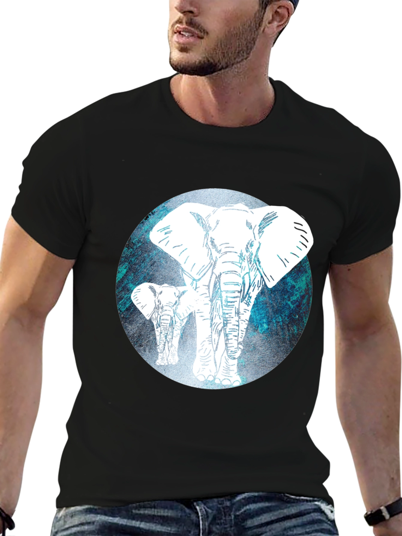 Black Elephant Graphic Tee - Men's Black T-Shirt view 6