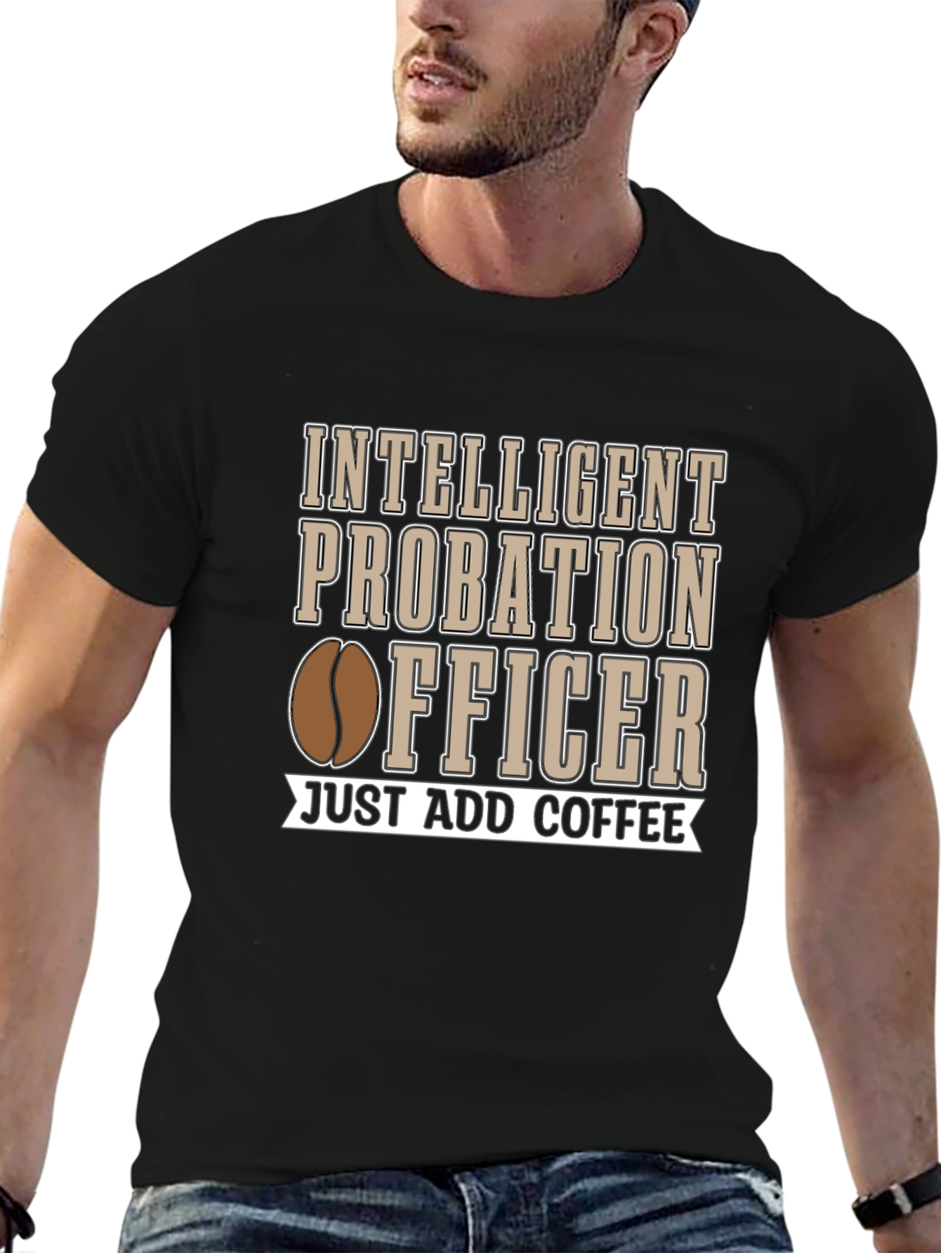 Black Intelligent Probation Officer T-Shirt view 6
