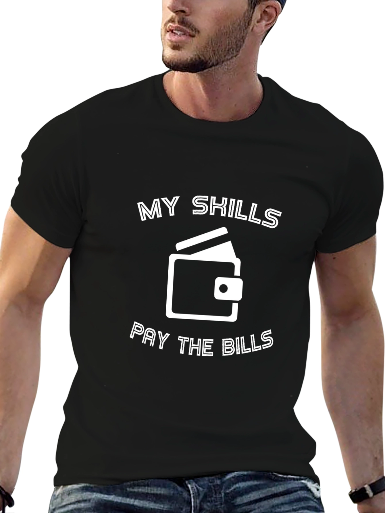 Black My Skills Pay the Bills Black T-Shirt view 6