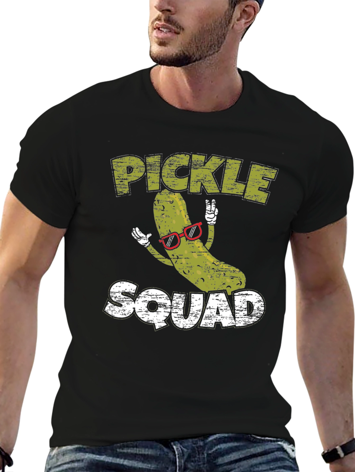 Black Pickle Squad T-Shirt - Cool Graphic Tee view 6