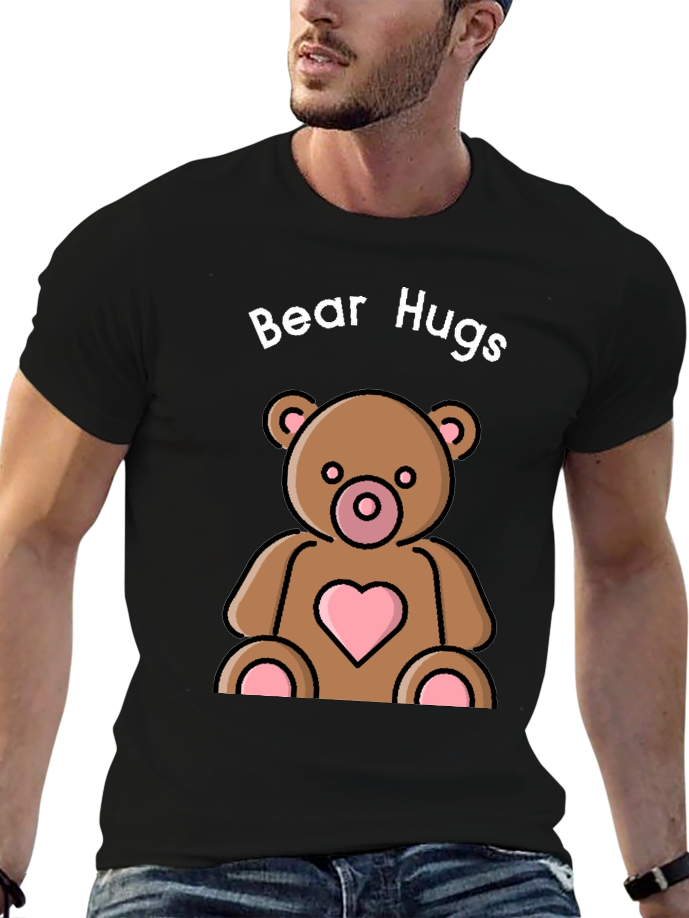 Black Bear Hugs Graphic Tee - Cute & Comfy view 6
