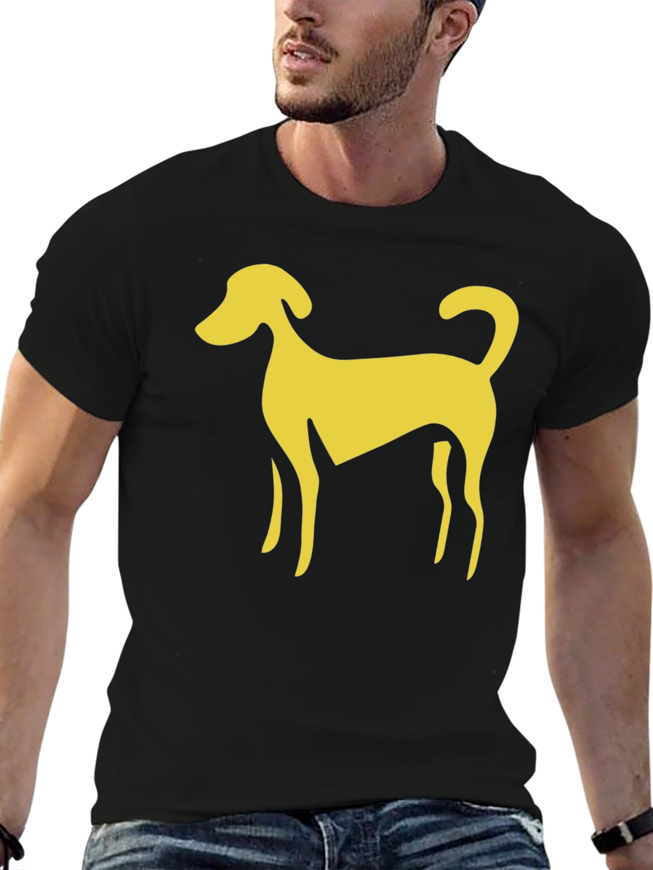 Black Dog Graphic Tee - Casual Black T-Shirt view 6