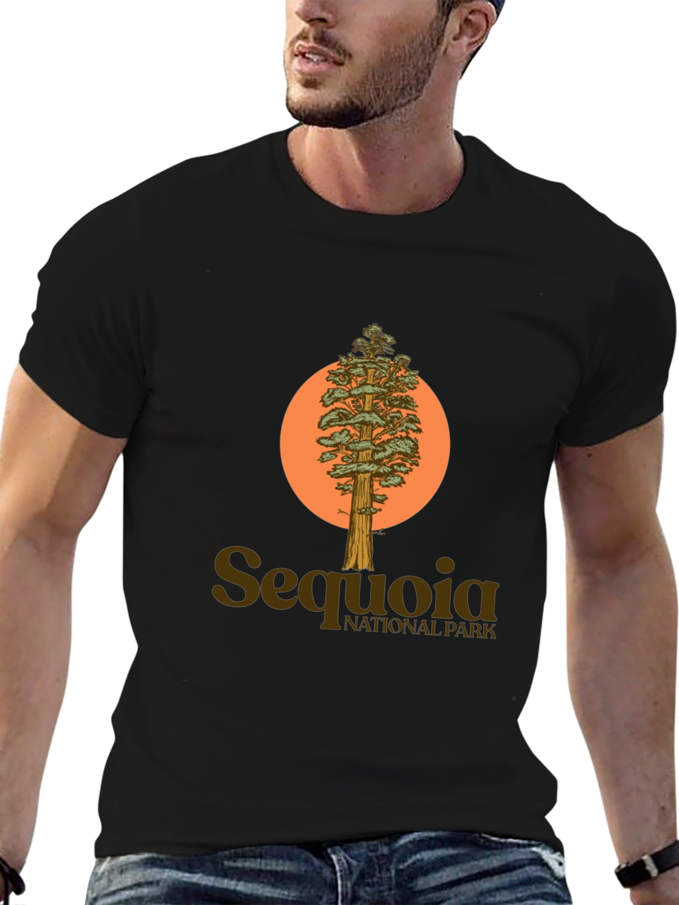 Black Sequoia National Park Tree Graphic Tee view 6