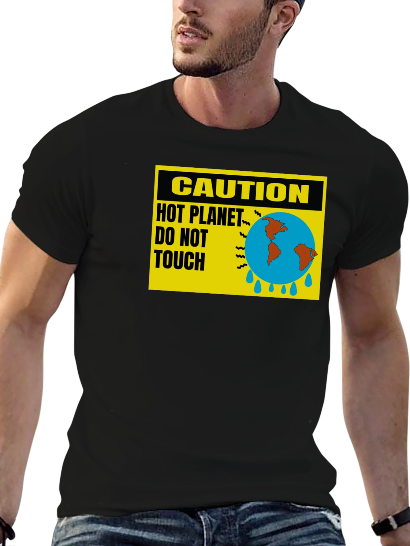 Caution Hot Planet T-Shirt - Global Warming Awareness Tee - 6