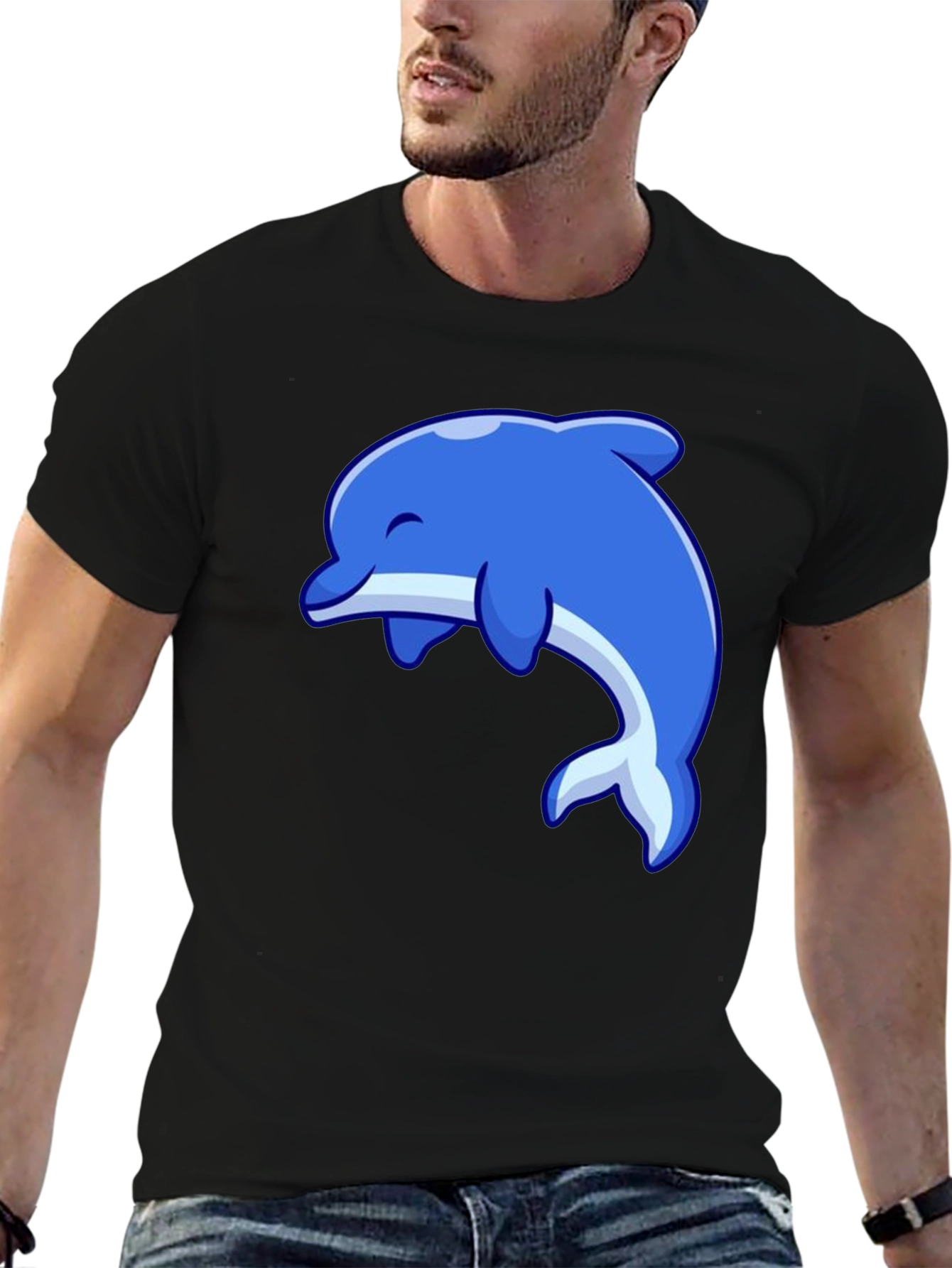 Dolphin Graphic Tee - Black Short Sleeve - 6