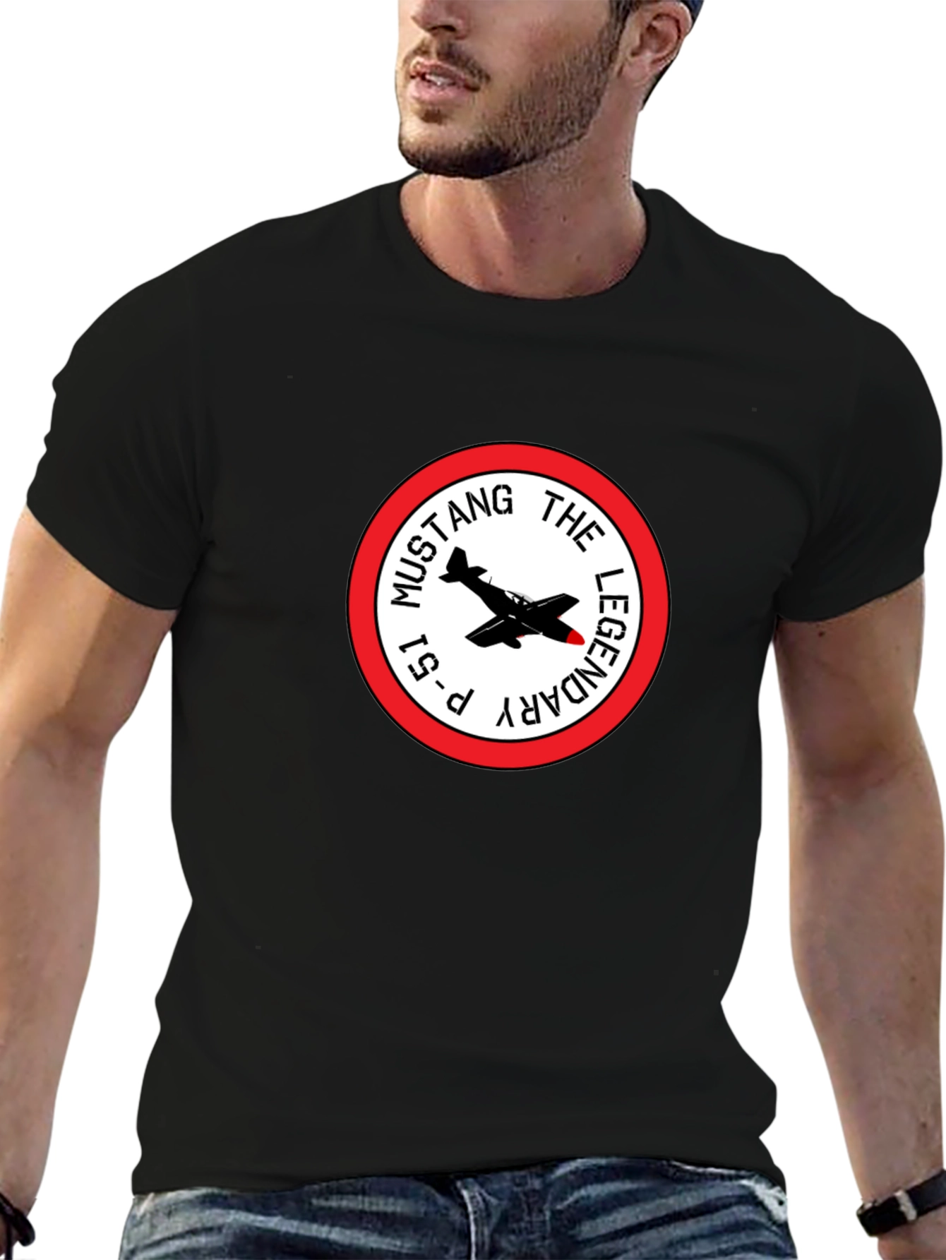 P-51 Mustang Legendary Black T-Shirt - 6
