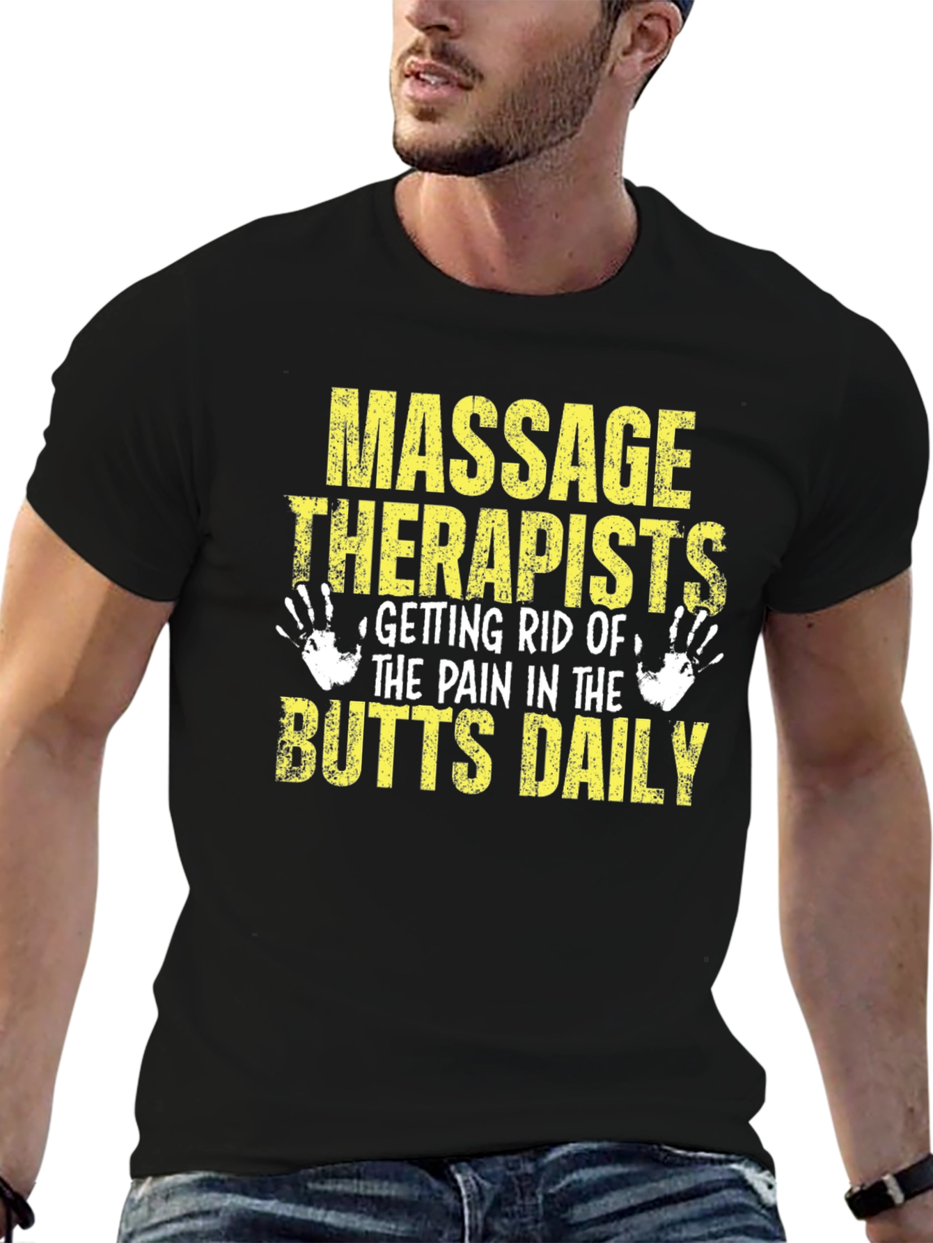 Black Massage Therapist Butts Daily T-Shirt view 6