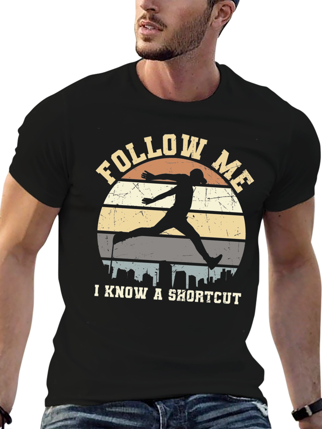Black Follow Me Shortcut Graphic Tee view 6