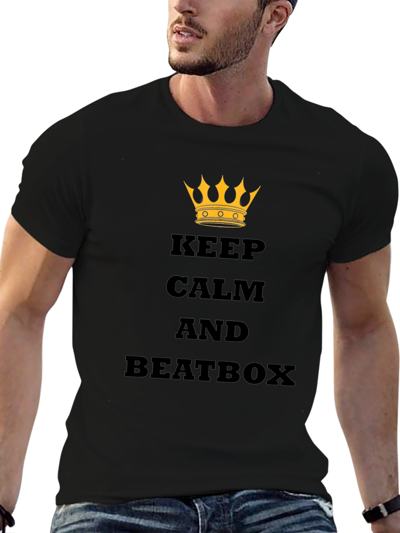 Black Keep Calm and Beatbox Black T-Shirt view 6