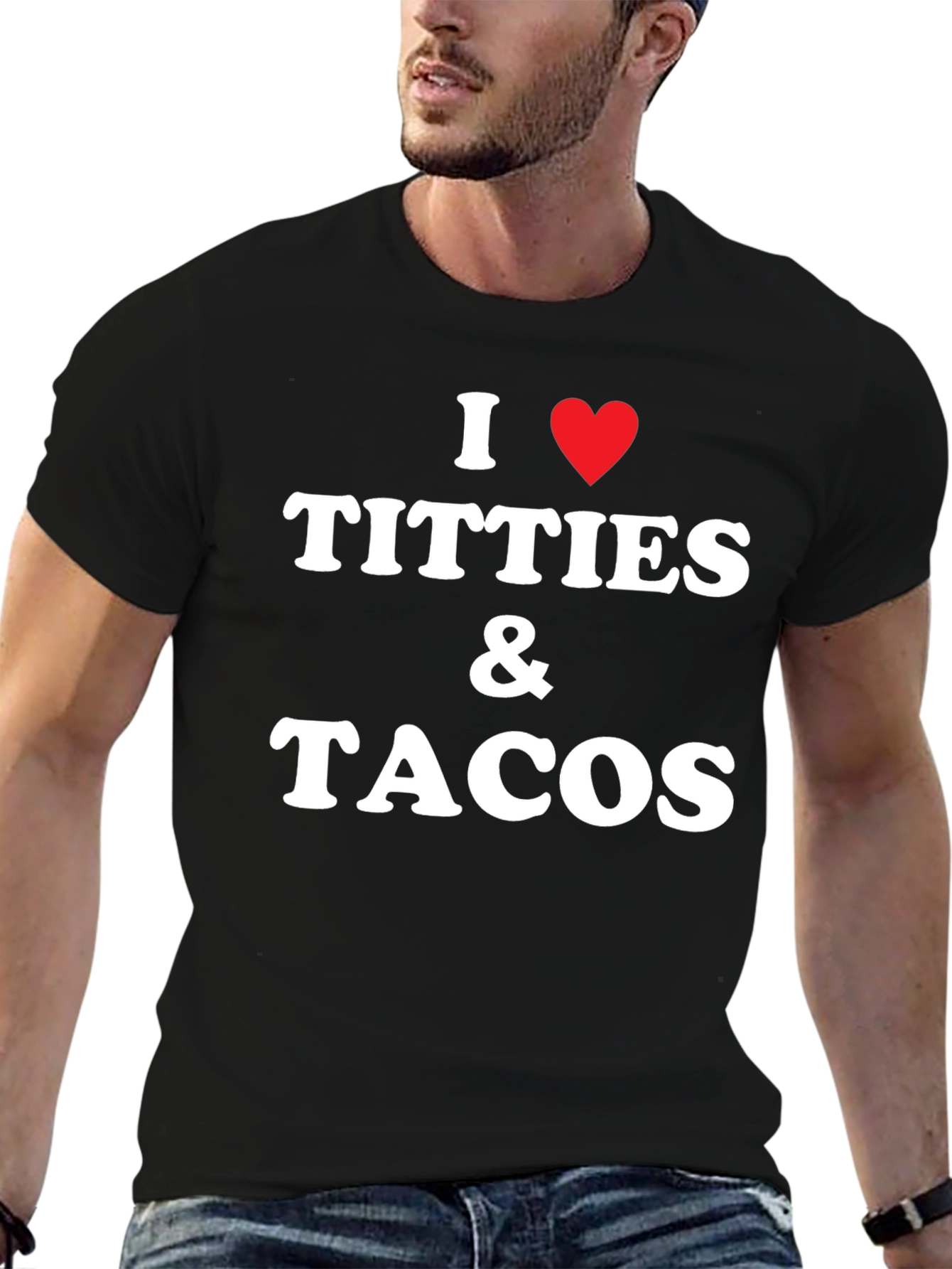 Black I Heart Titties & Tacos Graphic Tee view 6