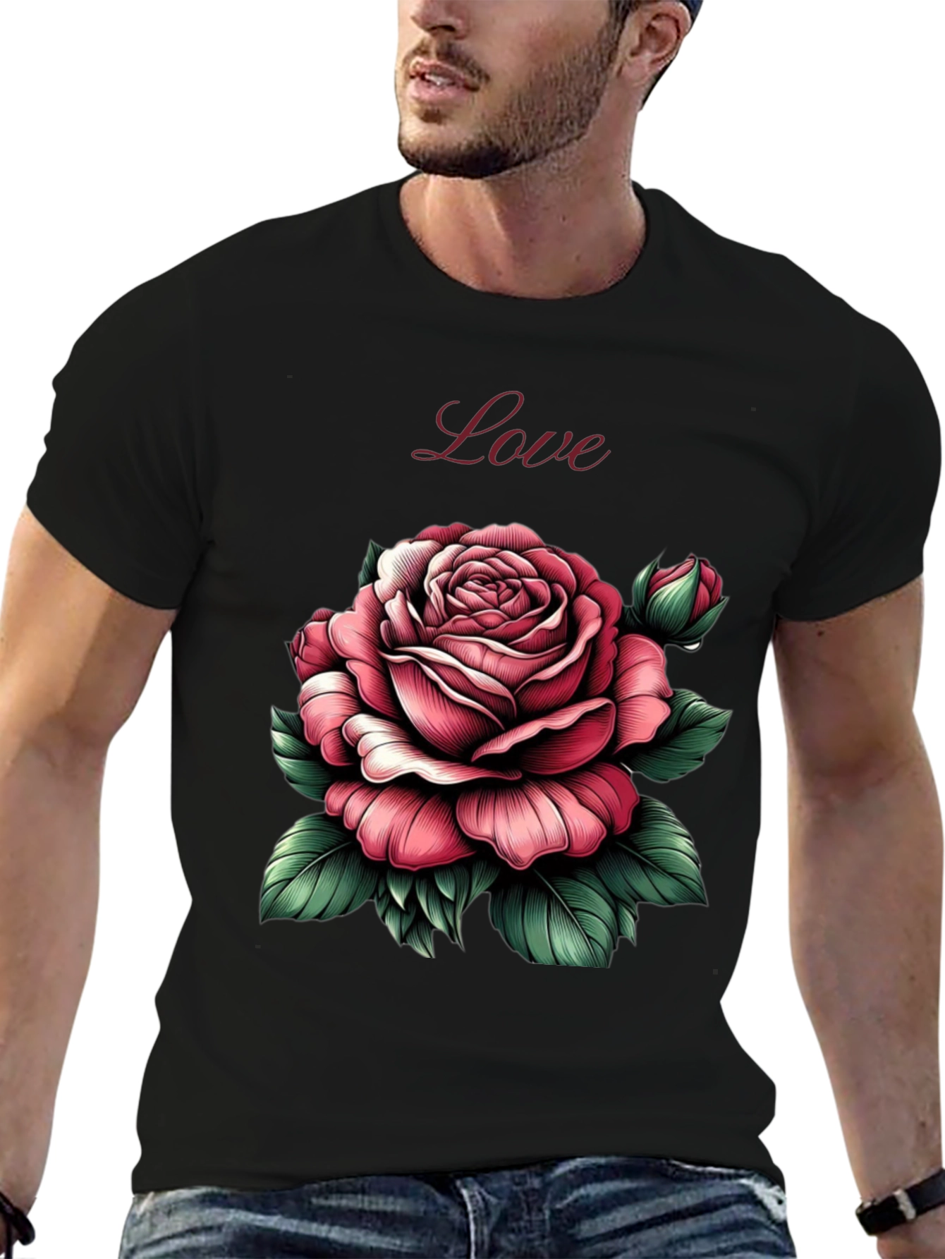 Love Rose Graphic Tee - Soft Cotton Blend - 6