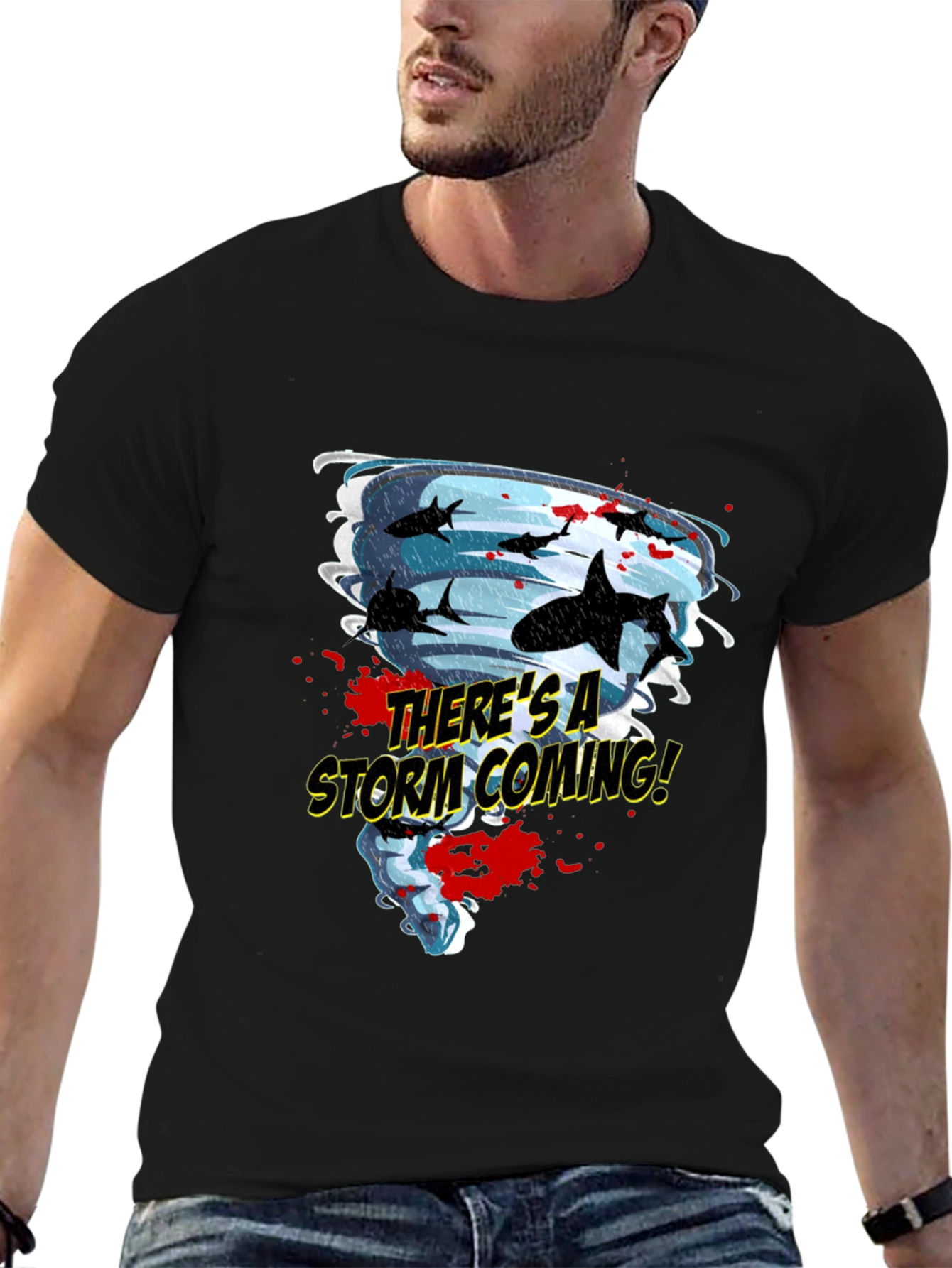 Black Sharknado Graphic T-Shirt view 6