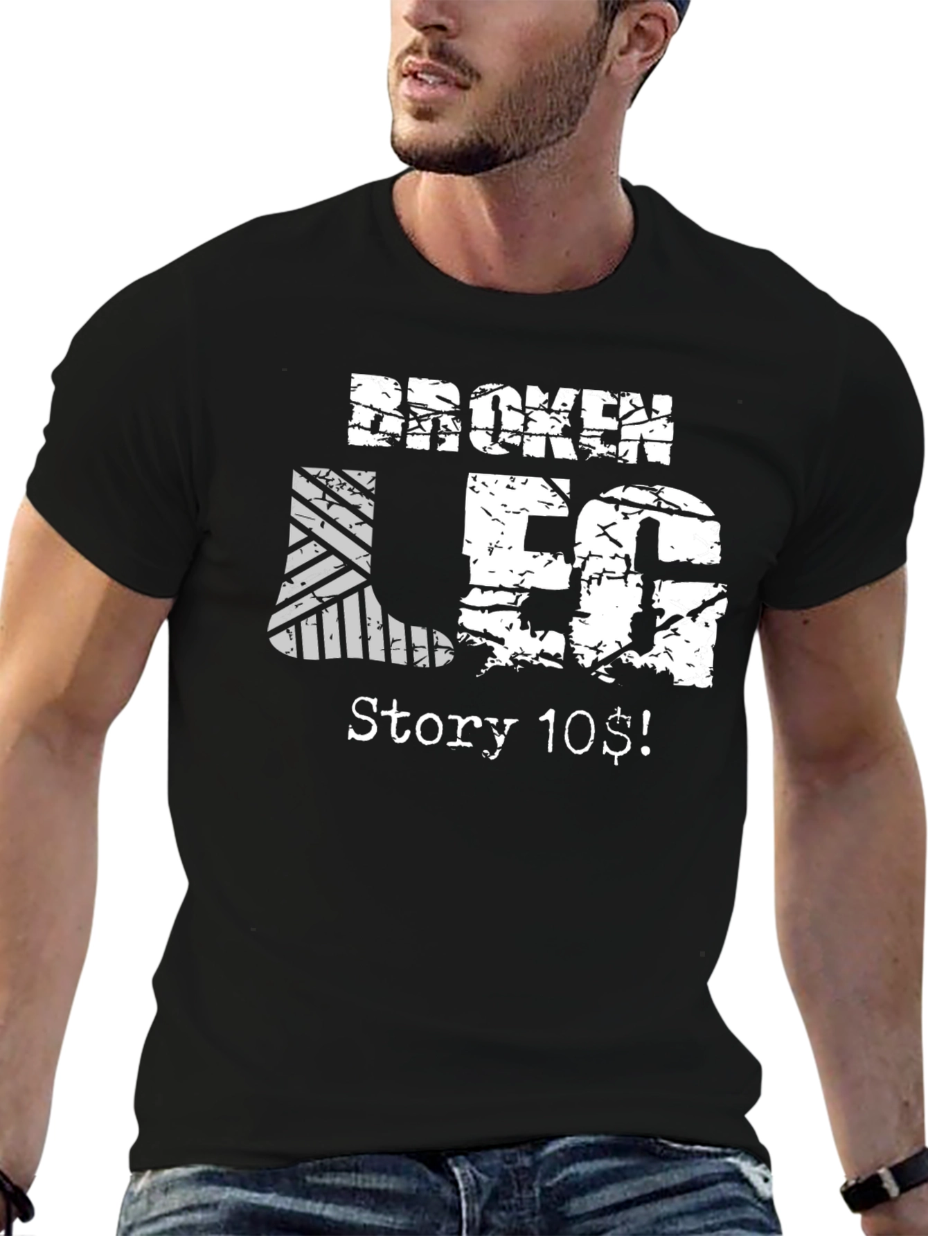 Black Broken Leg Story T-Shirt view 6