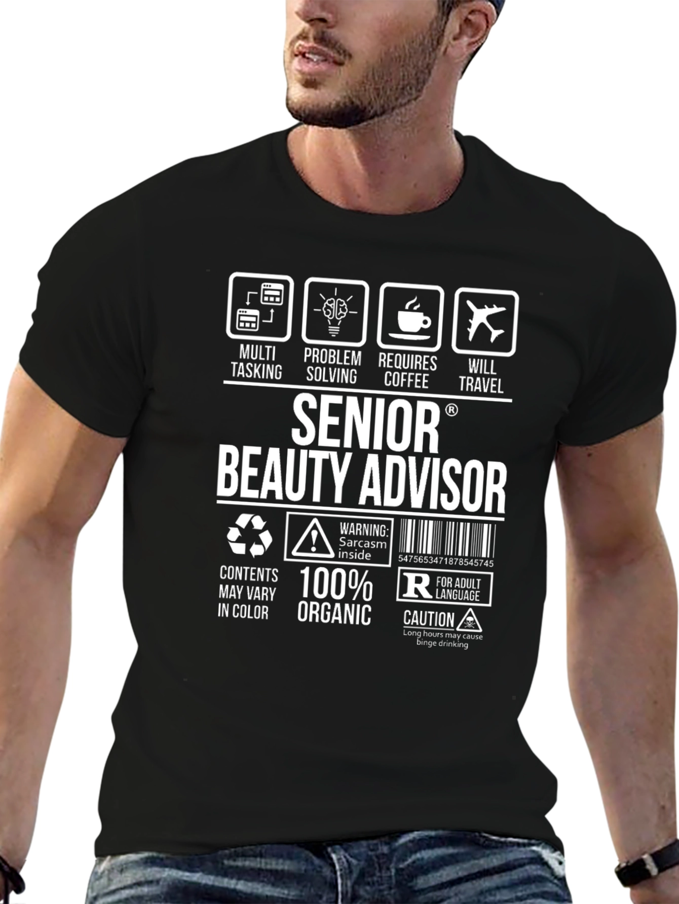 Black Senior Beauty Advisor T-Shirt view 6