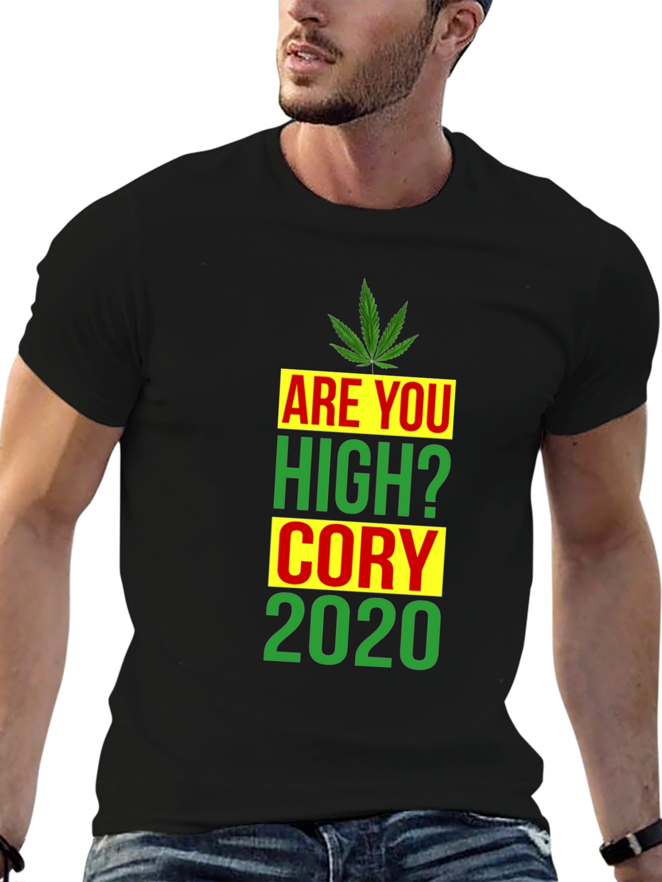 Black Are You High? Funny Graphic T-Shirt view 6