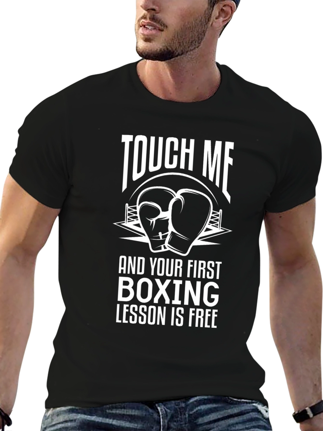 Black Touch Me Boxing Lesson Free T-Shirt view 6