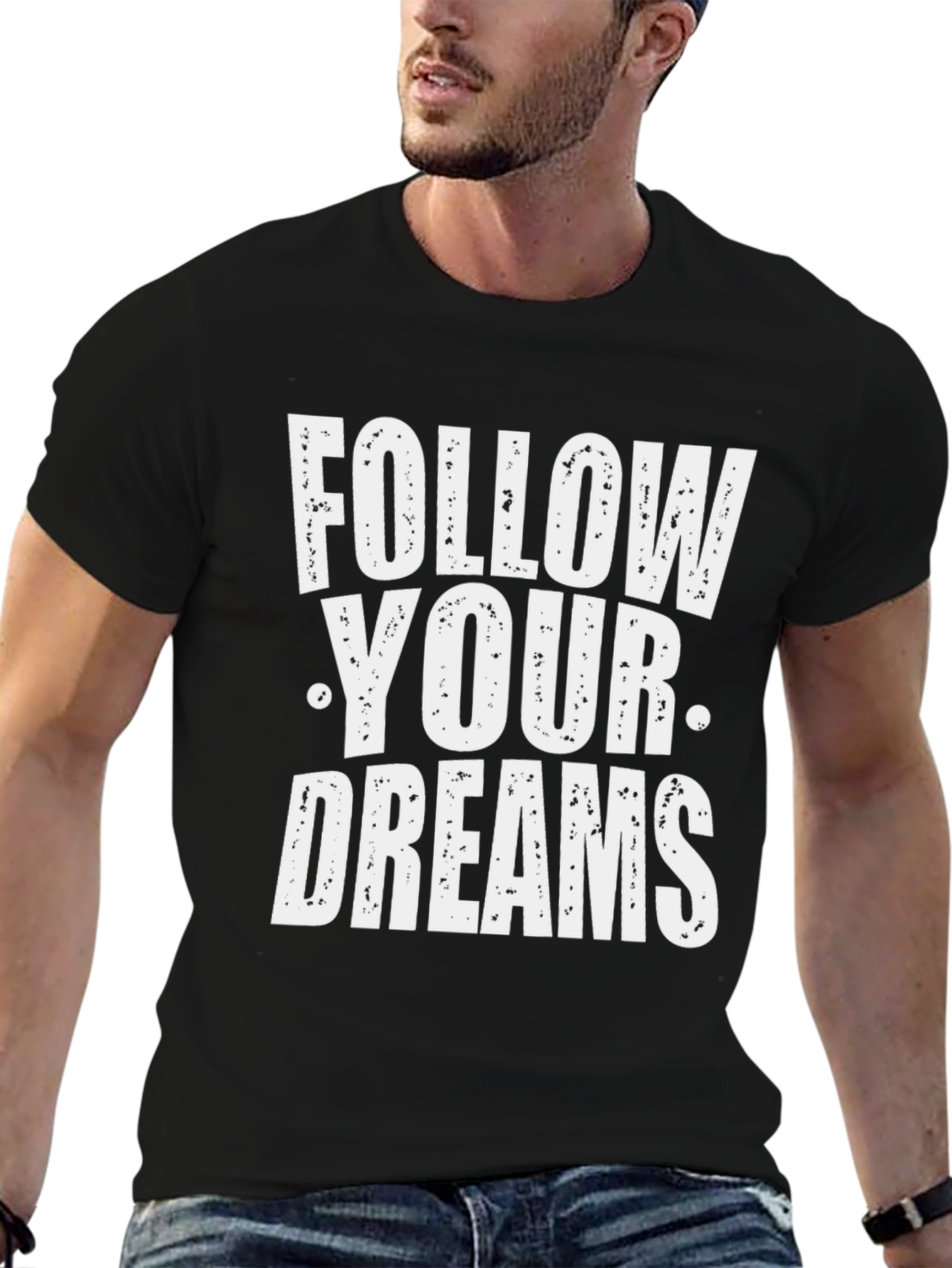 Black Follow Your Dreams Graphic T-Shirt view 6