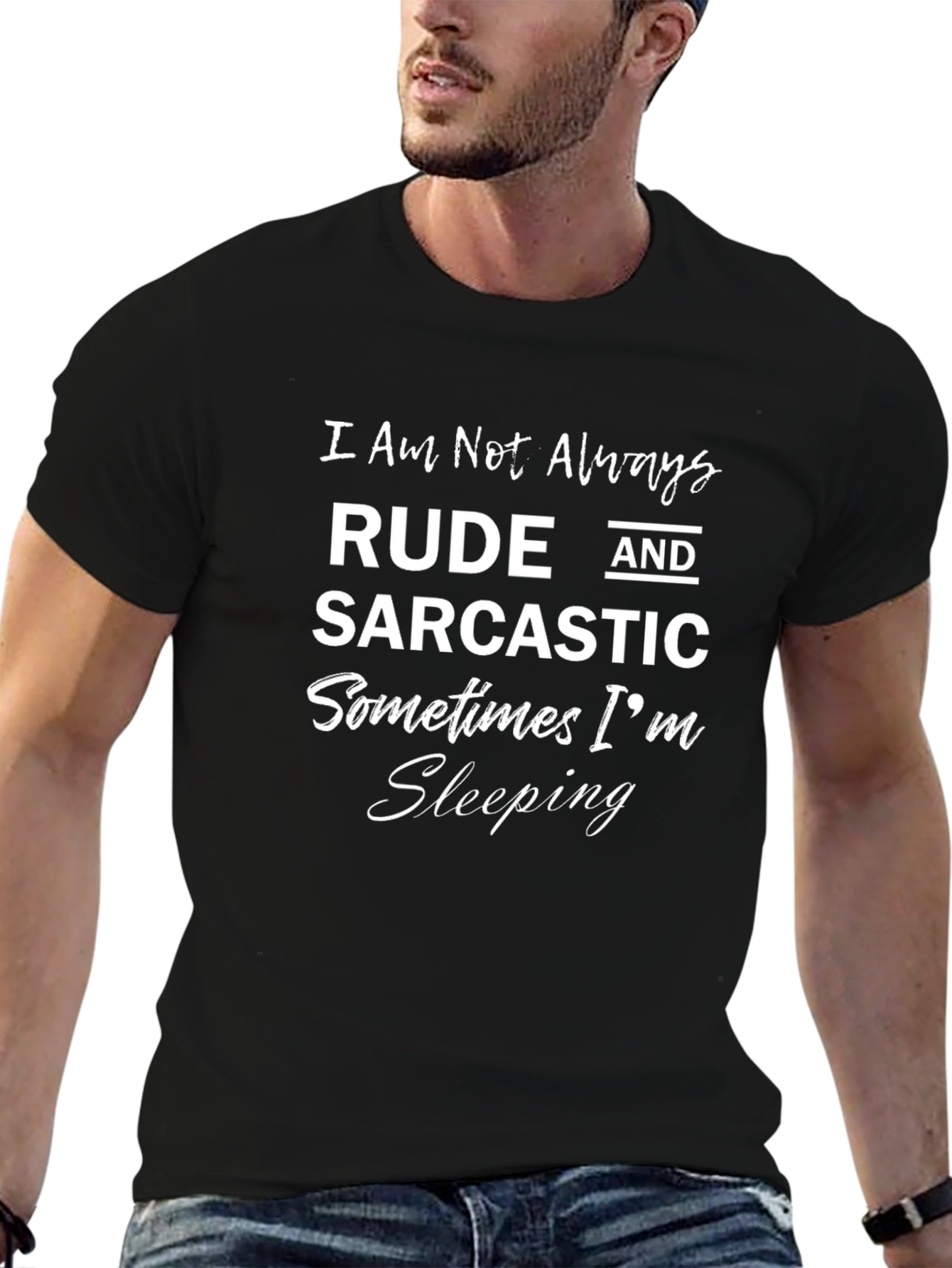 Black Rude and Sarcastic Funny Graphic T-Shirt view 6