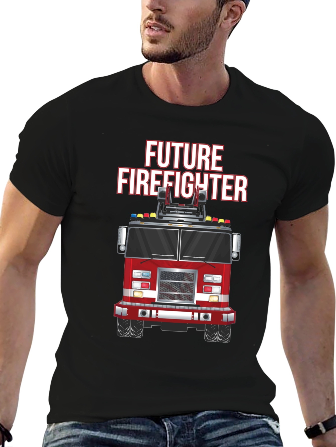 Future Firefighter Graphic Tee - Black Cotton T-Shirt - 6