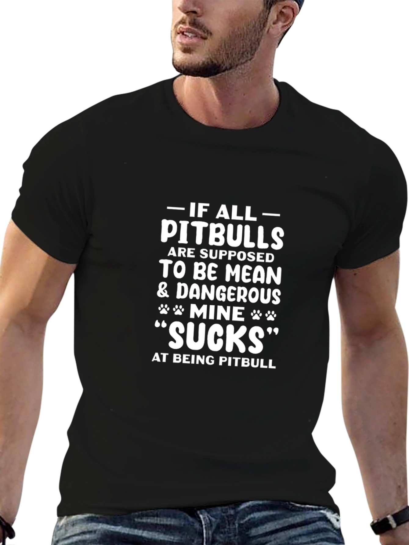 Black Funny Pitbull T-Shirt - "Mine Sucks" view 6