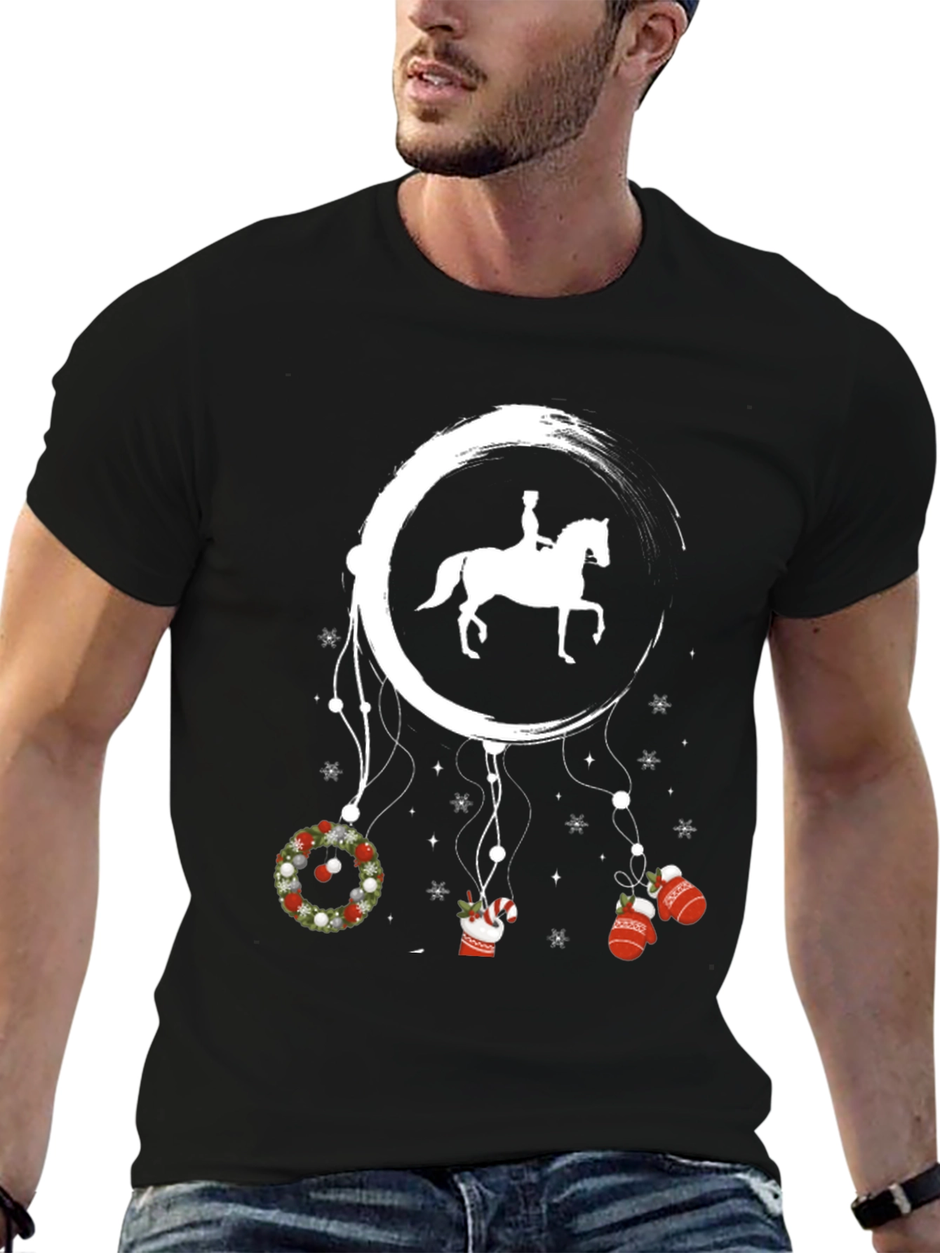 Black Equestrian Dreamcatcher Graphic T-Shirt view 6