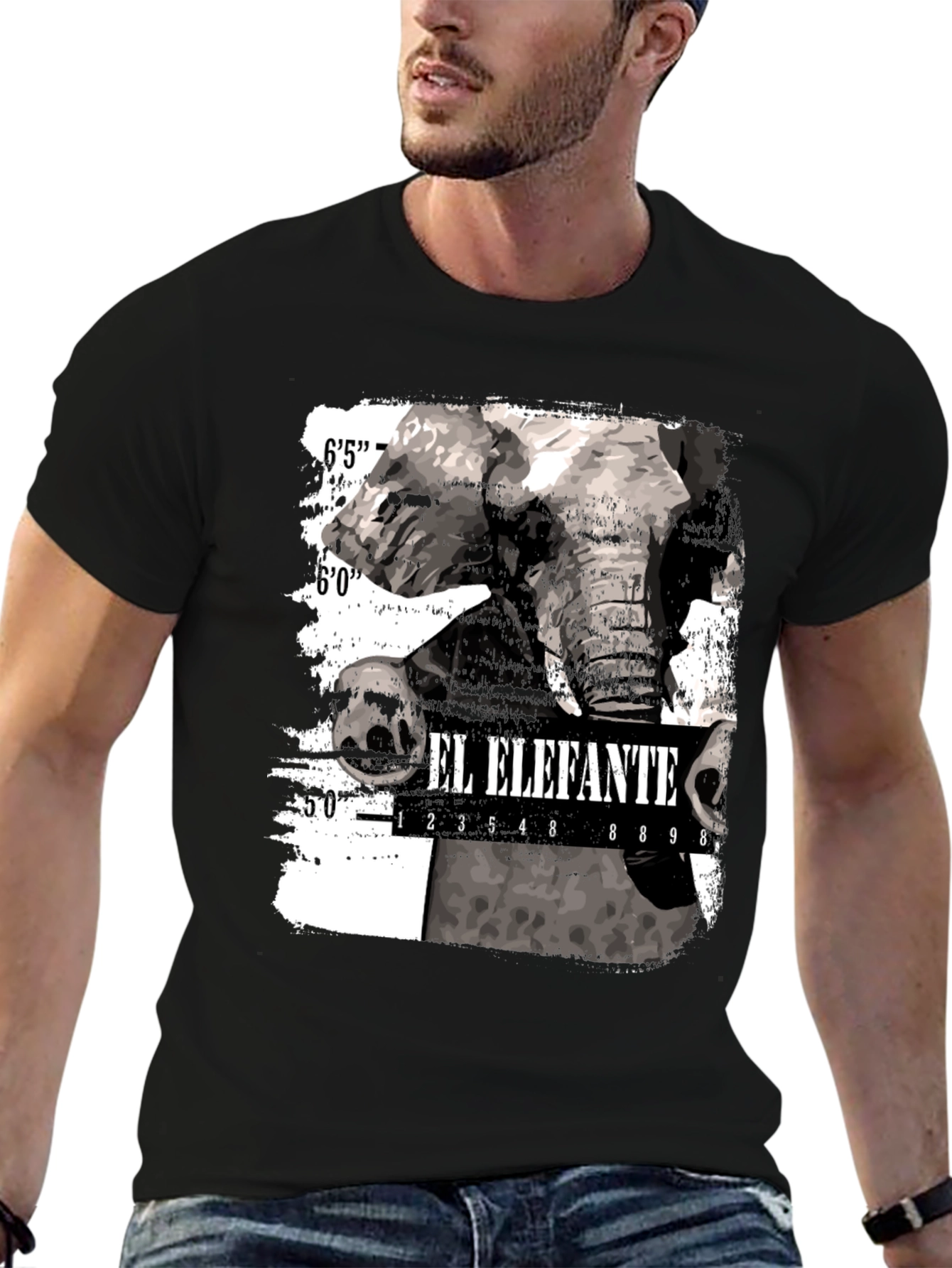 Black El Elefante Graphic Print T-Shirt view 6