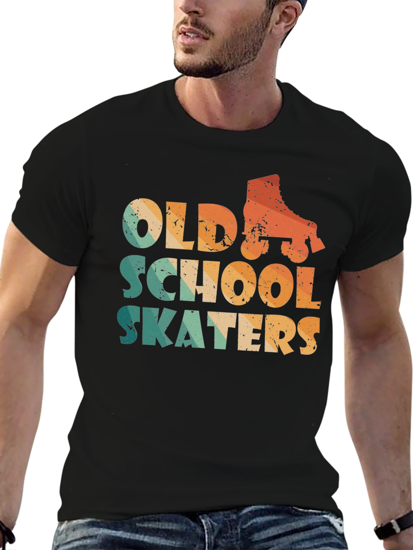 Black Vintage Old School Skaters T-Shirt view 6