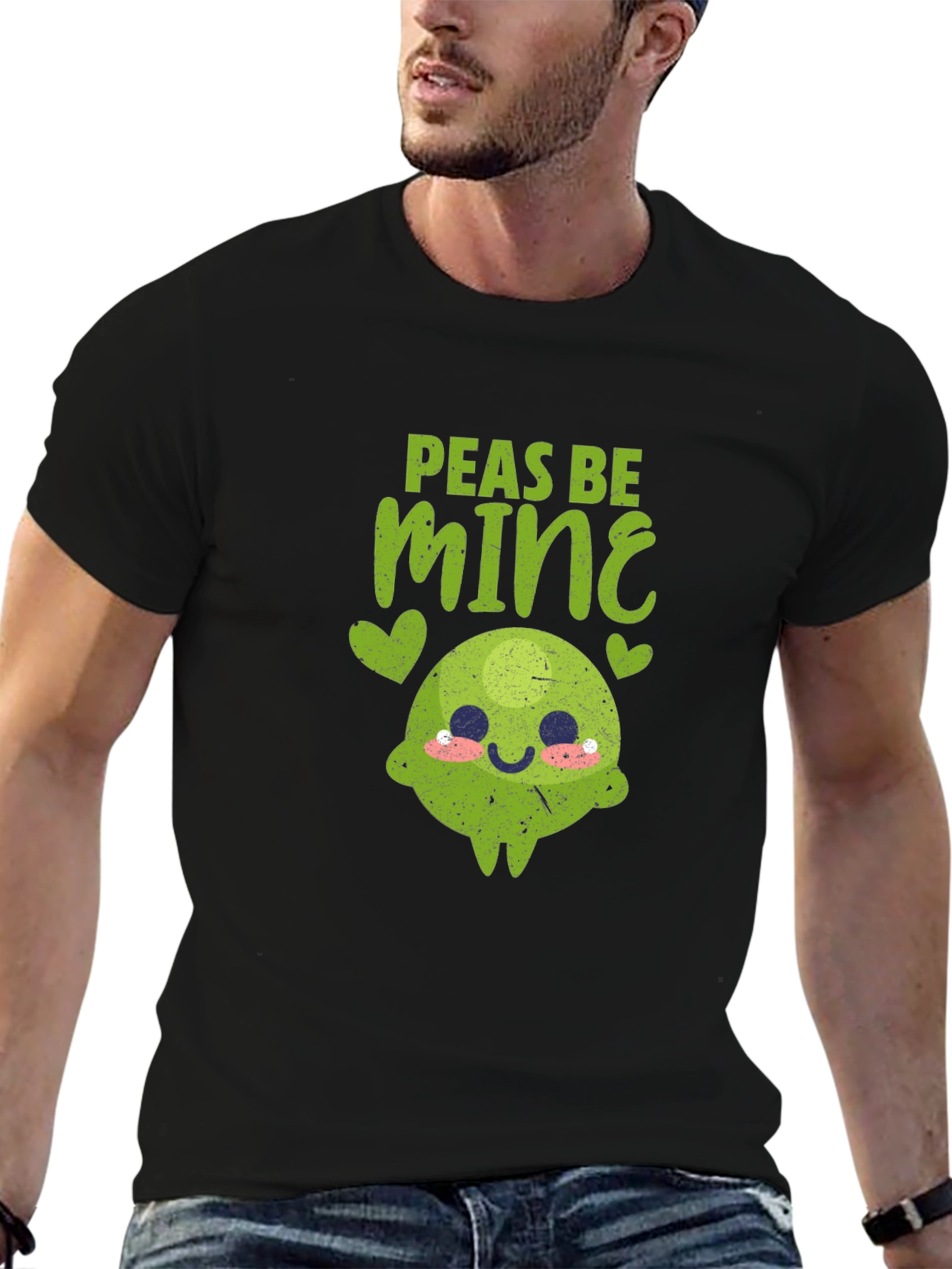 Black Peas Be Mine Valentine's Day T-Shirt view 6