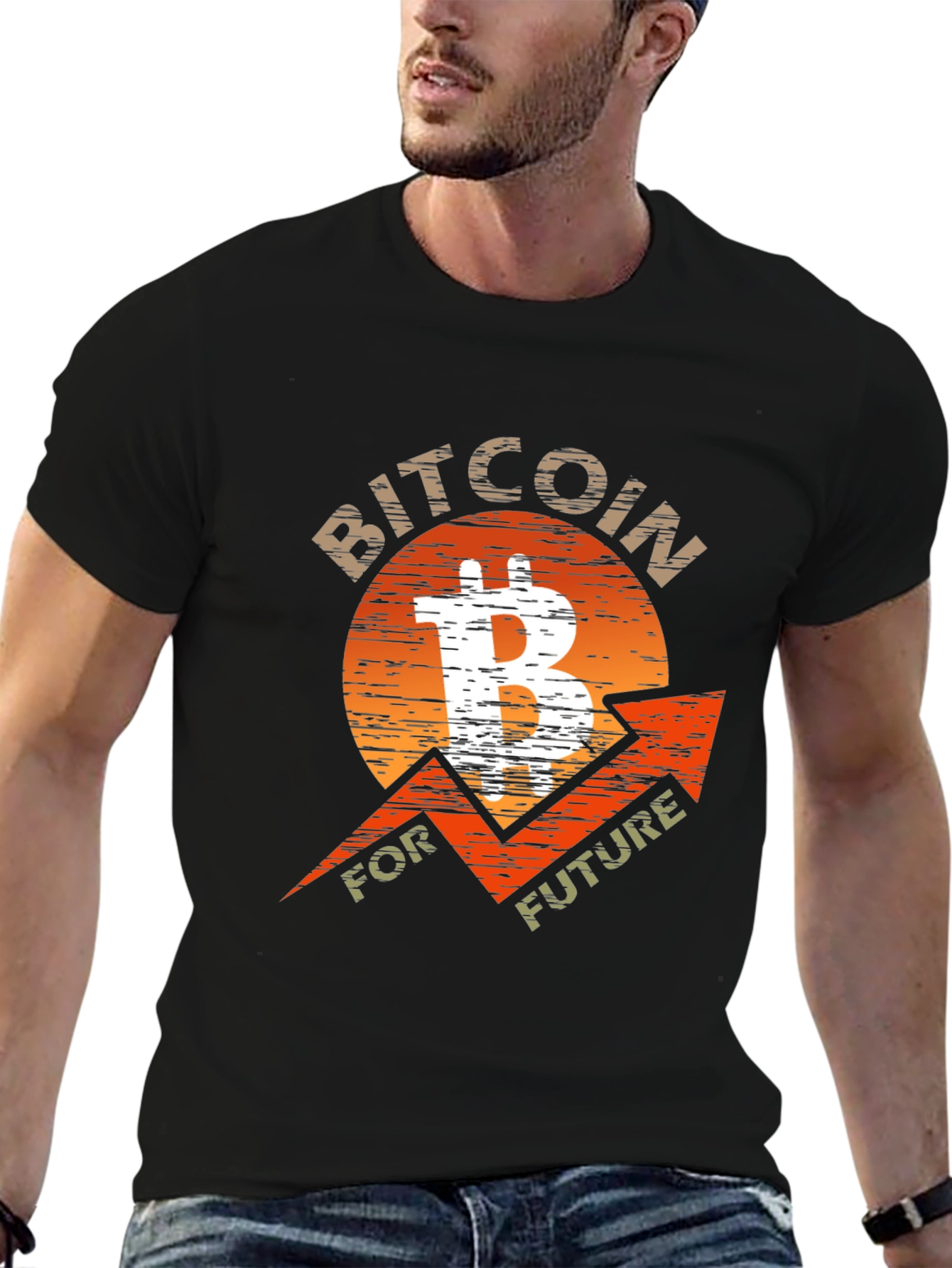 Black Bitcoin For Future Graphic Tee - Crypto T-Shirt view 6