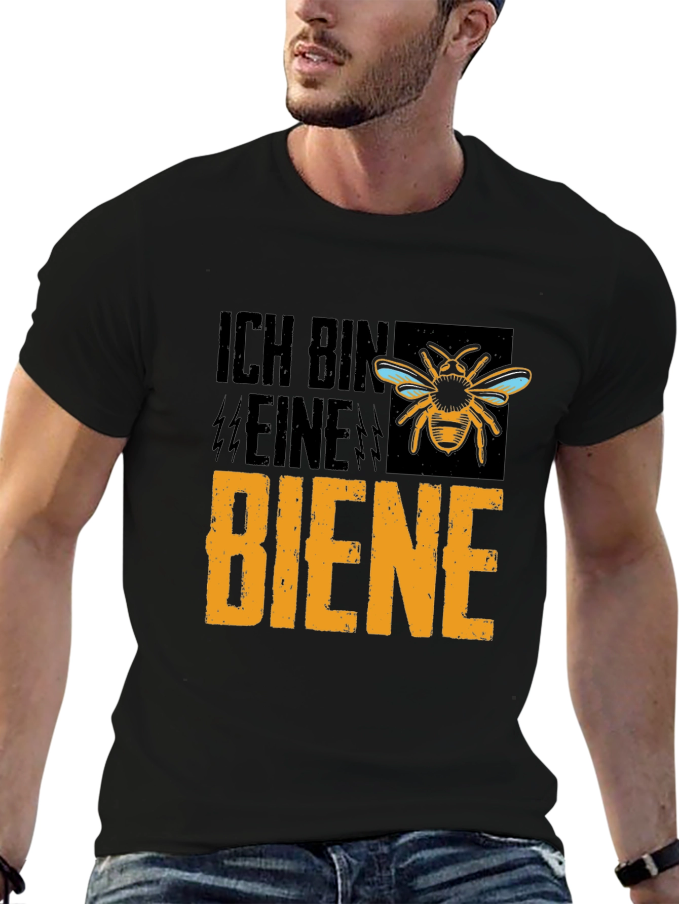 Black Ich Bin Eine Biene T-Shirt - Funny Bee Keeper Tee view 6