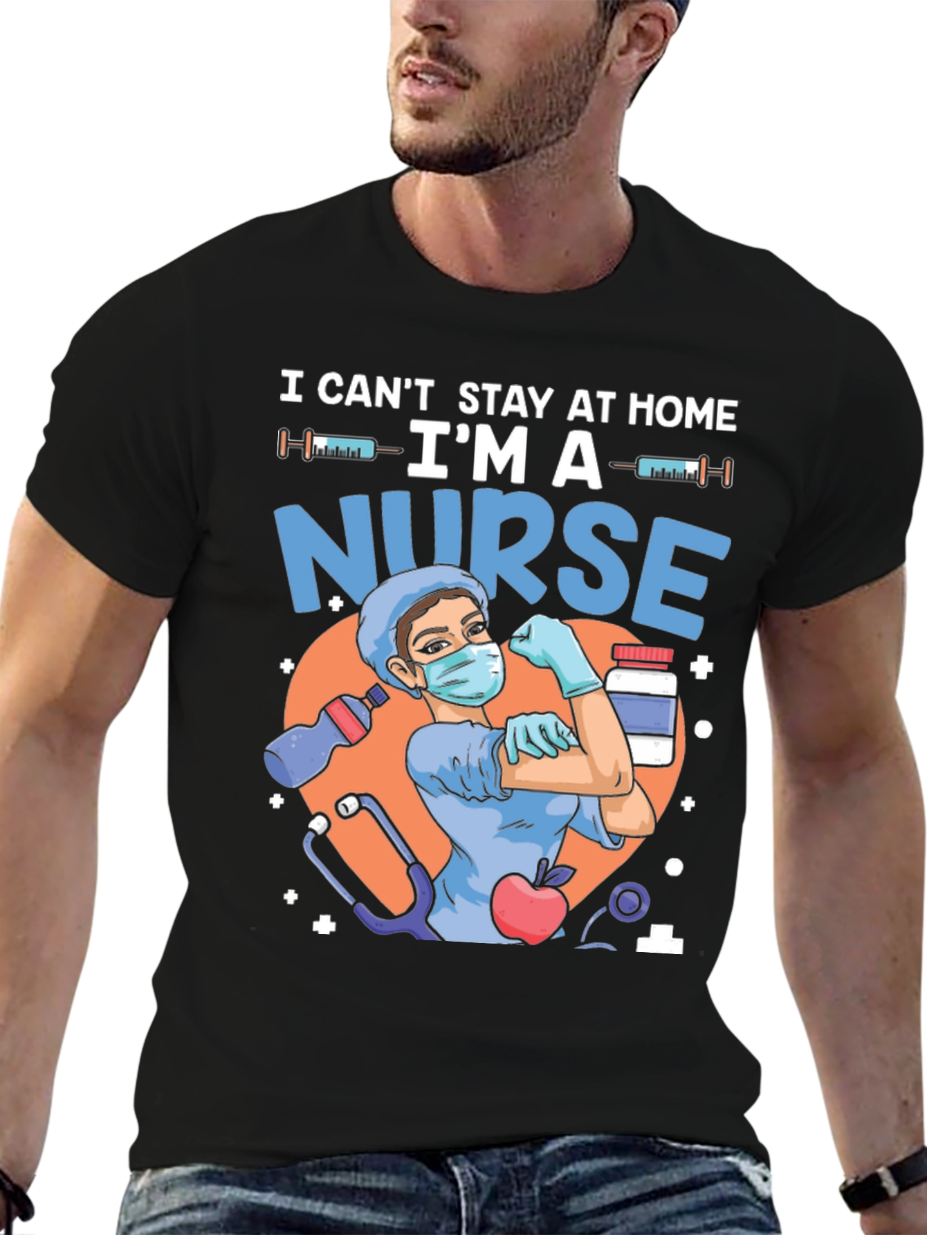 Black Nurse Graphic T-Shirt - Hero Apparel view 6